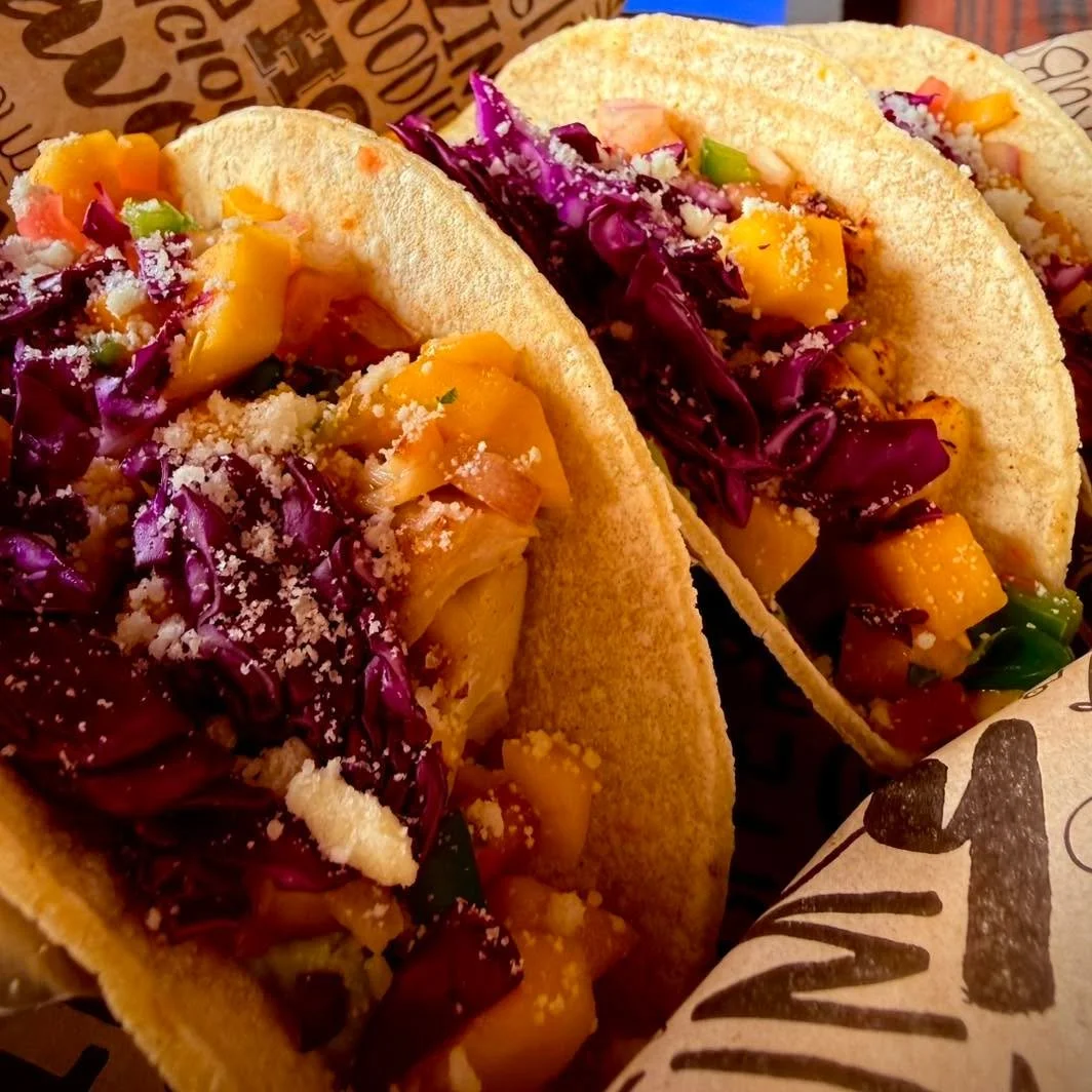 Fish tacos are back with a whole new twist! Welcome our newest addition to the BAD menu - 3 grilled and seasoned fish tacos packed with a healthy dose of mango jalape&ntilde;o salsa, purple cabbage, avocado crema, and a dash of cotija cheese.

Check 