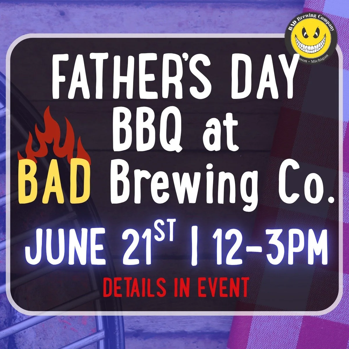 Dad, pops, father, old man, stepdad, grandpa, father figure, whatever you call him, treat him to an afternoon of smoked meats, cold drinks, and hanging out on our patio this Father's Day. 

Join us Sunday, June 21st from 12&ndash;3 PM for a good ol&r