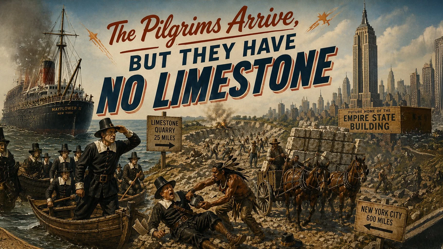 The Pilgrims Arrive, But They Have No Limestone