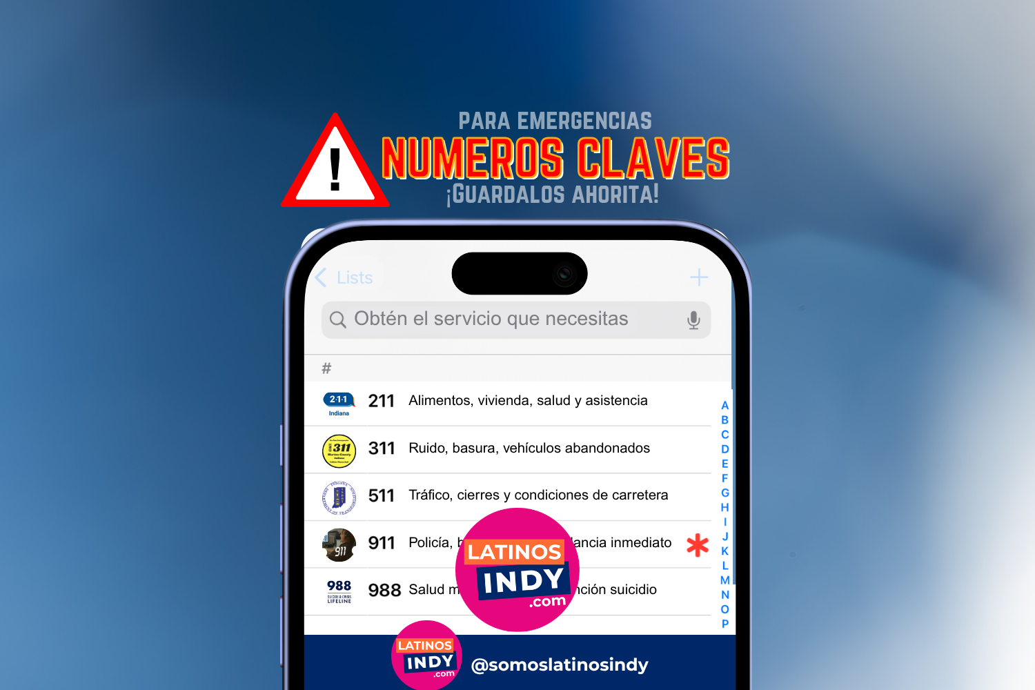 Numeros de Emergencia y No-Emergencia en Indianapolis - Guarda Estos Ahora