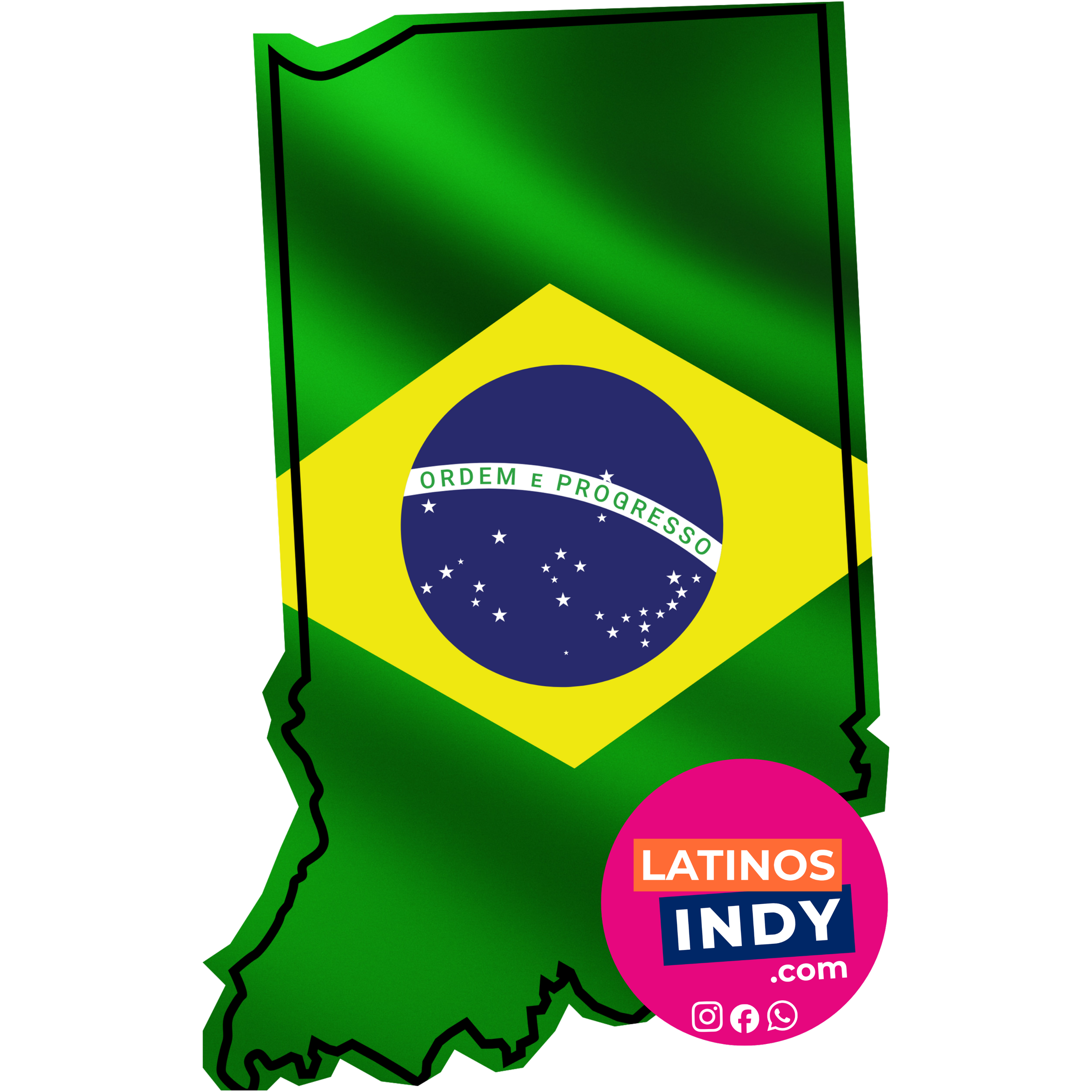 Indiana + Brazil Flag Sticker – Bombproof™ Vinyl, Matte, 3 Inches ...