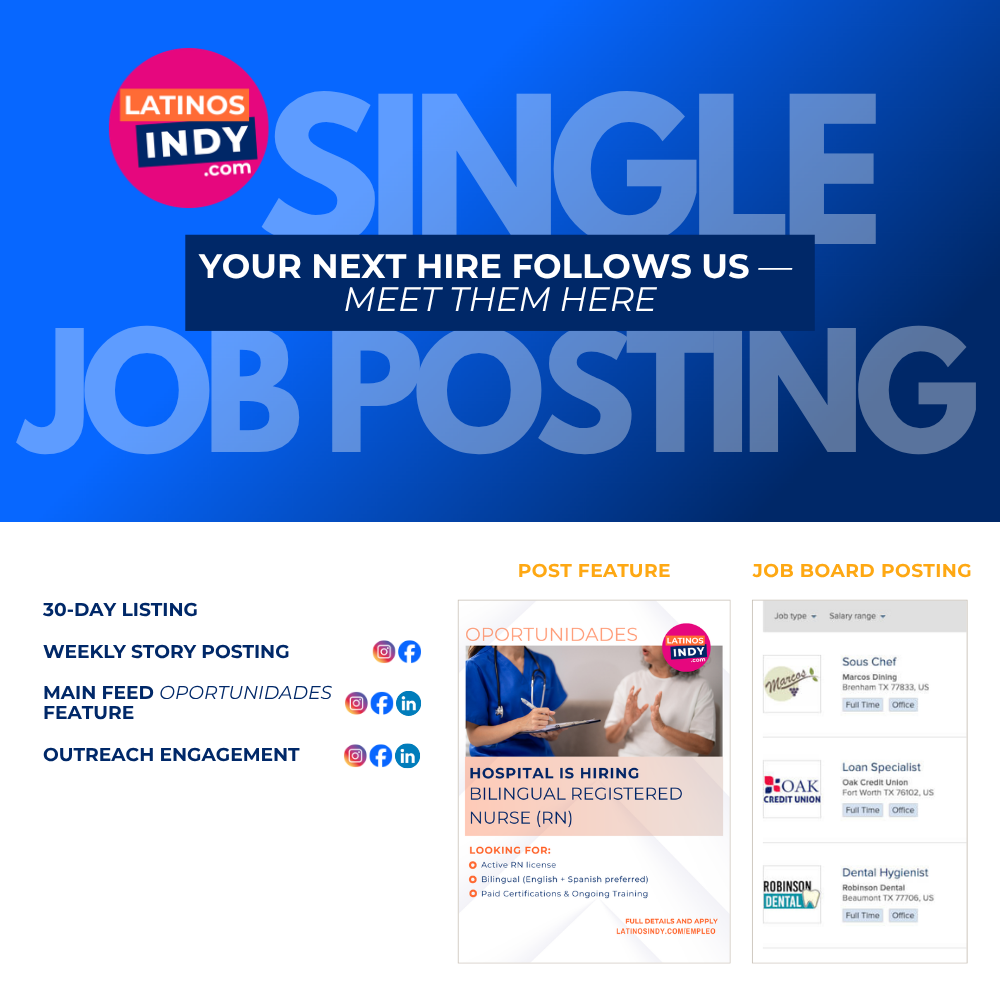 Single Job Posting — Directly Reach Latino Candidates in Central Indiana