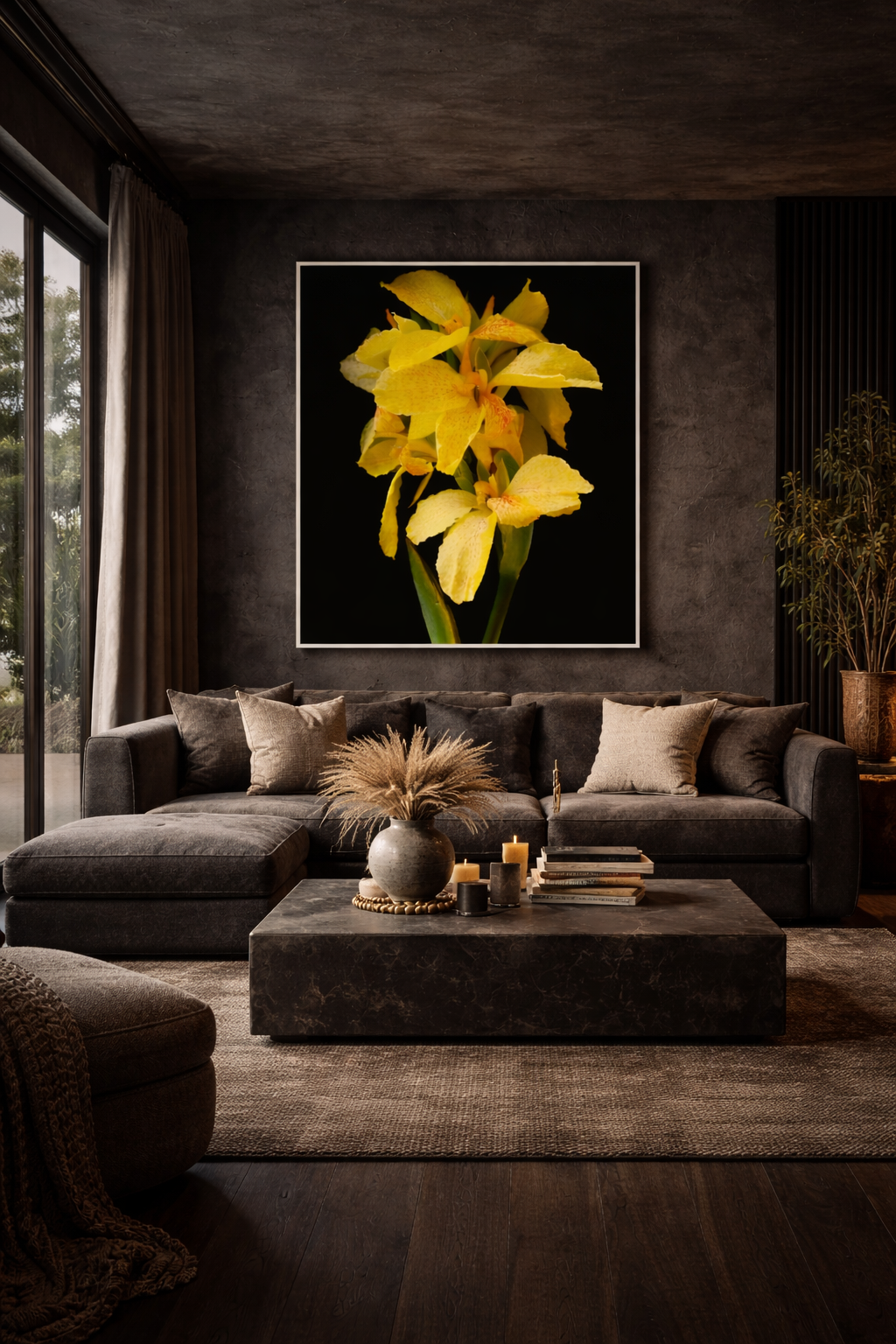 Modern elegance with yellow orchids.png