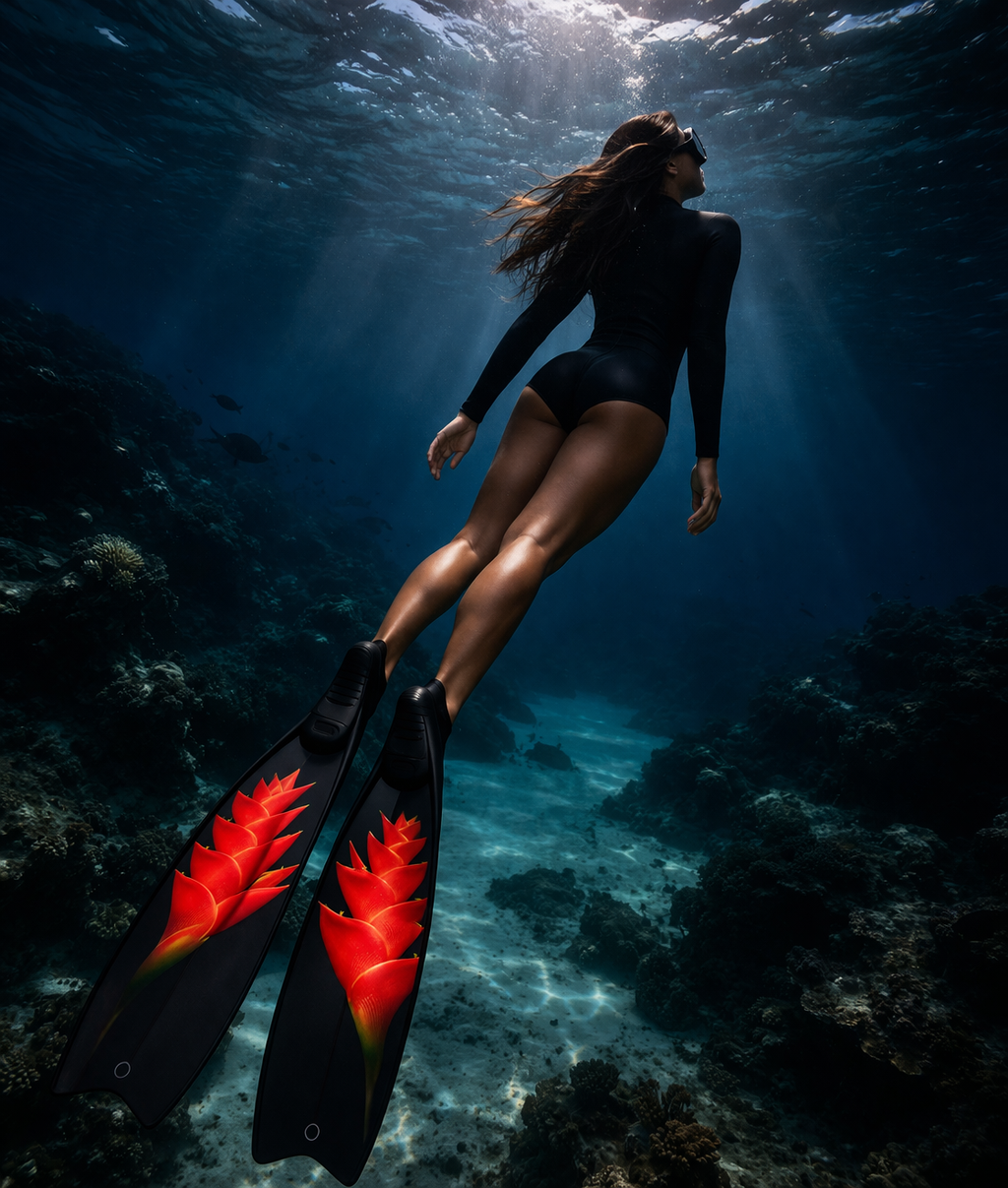 Pele's Fire ~ Freediving Fins Underwater.png