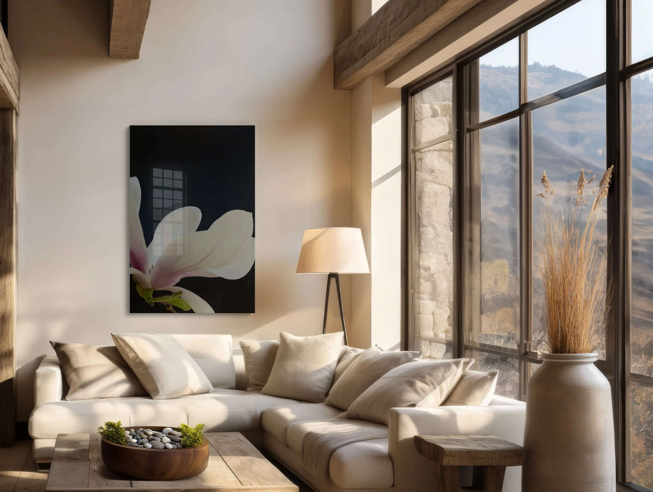 Soft floral fine art print with light tones for modern minimal home decor