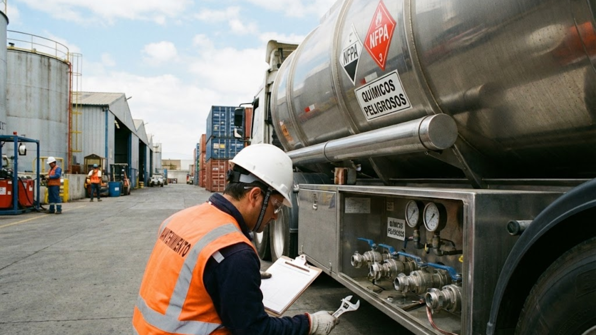 Control flotas camiones transporte químico Chile.