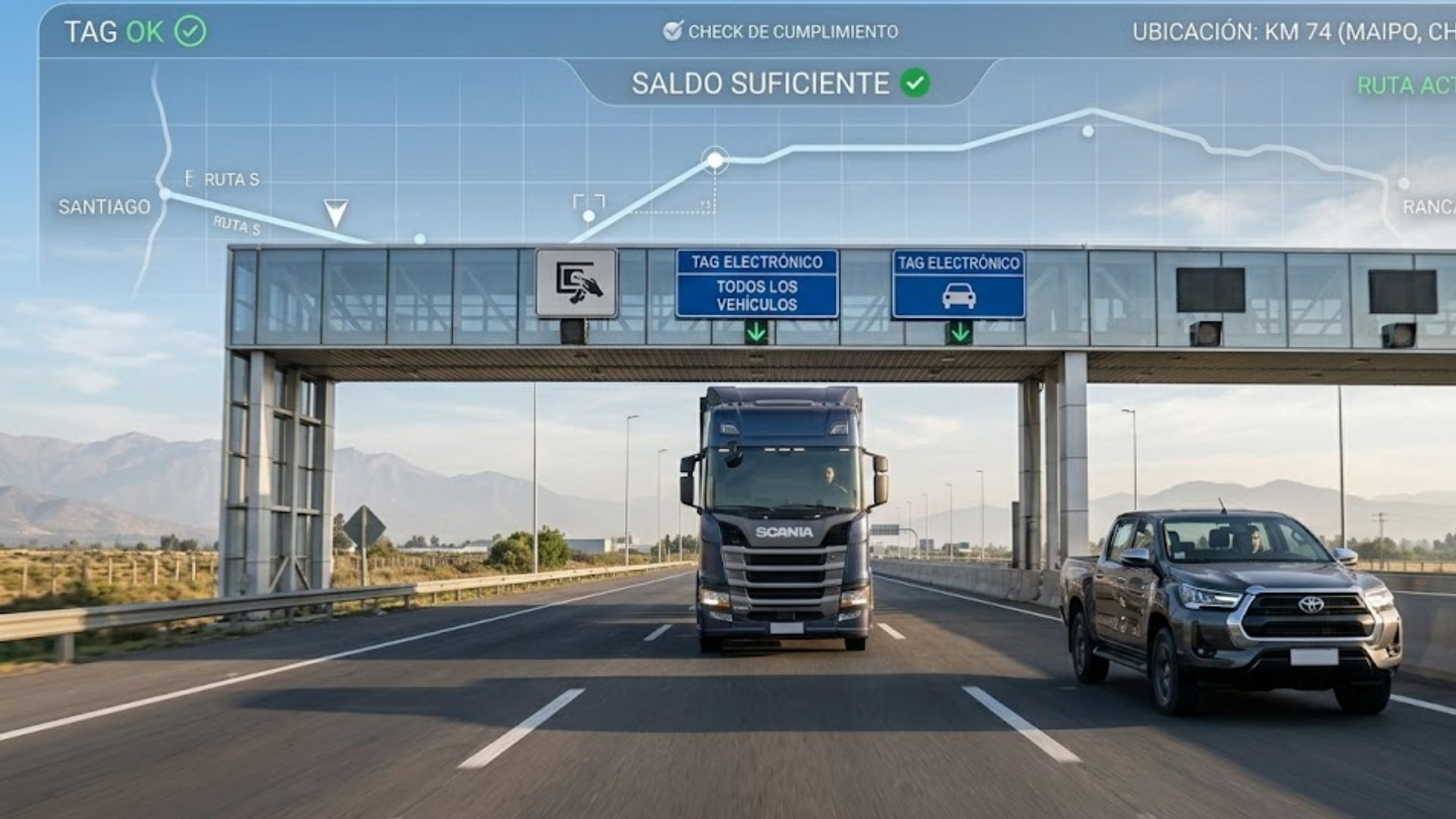 Control GPS flotas Chile: Cero multas TAG.