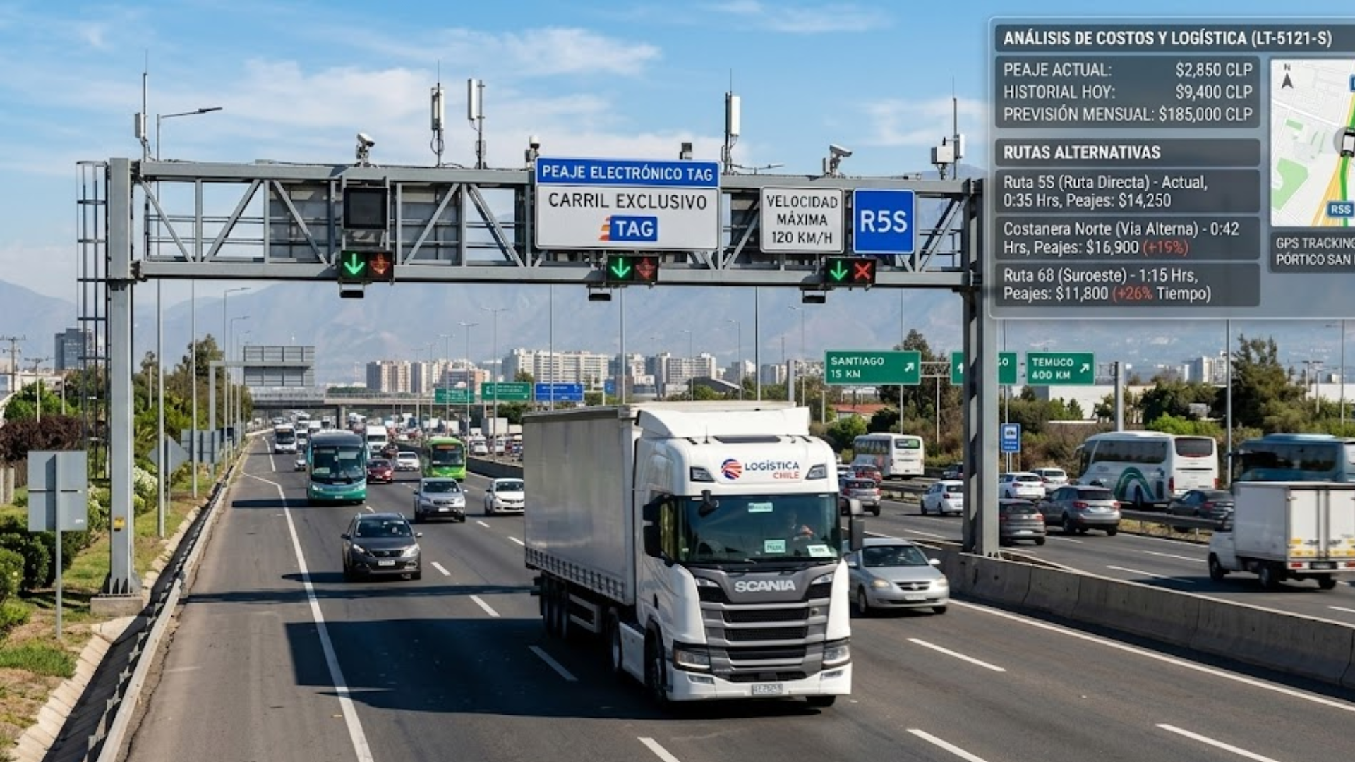 Gestión flotas Chile: Control GPS y ahorro combustible.