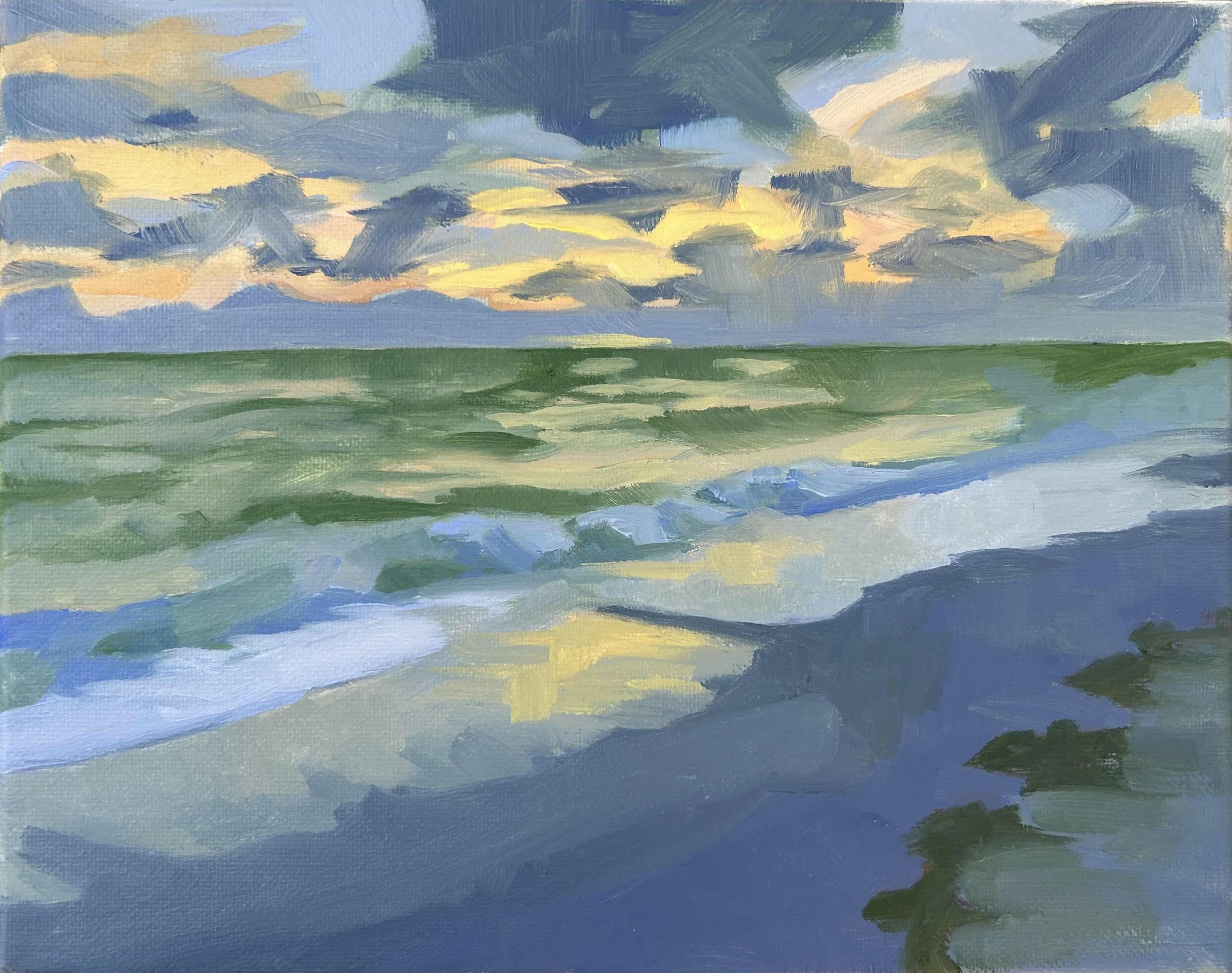 "Sunset on the Gulf", Oil on canvas, 8" x 10", 2025