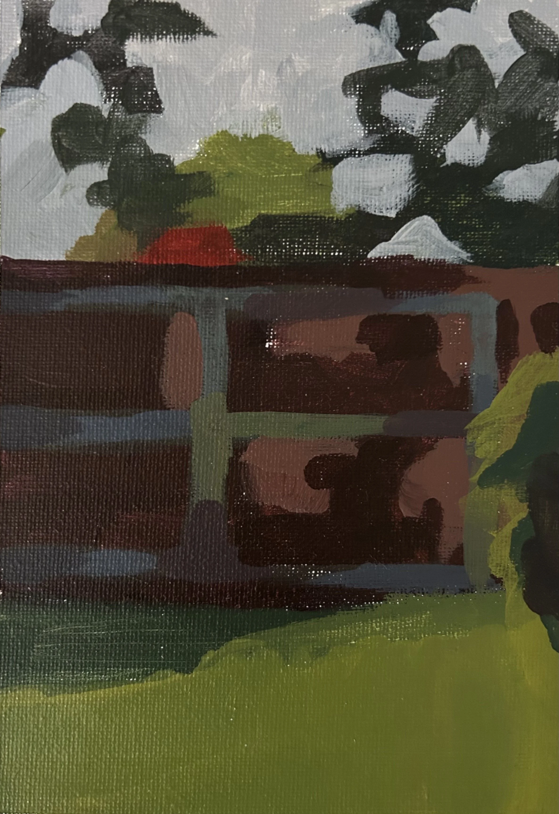 "Stop Sign", Acrylic on canvas, 4"x6", 2020