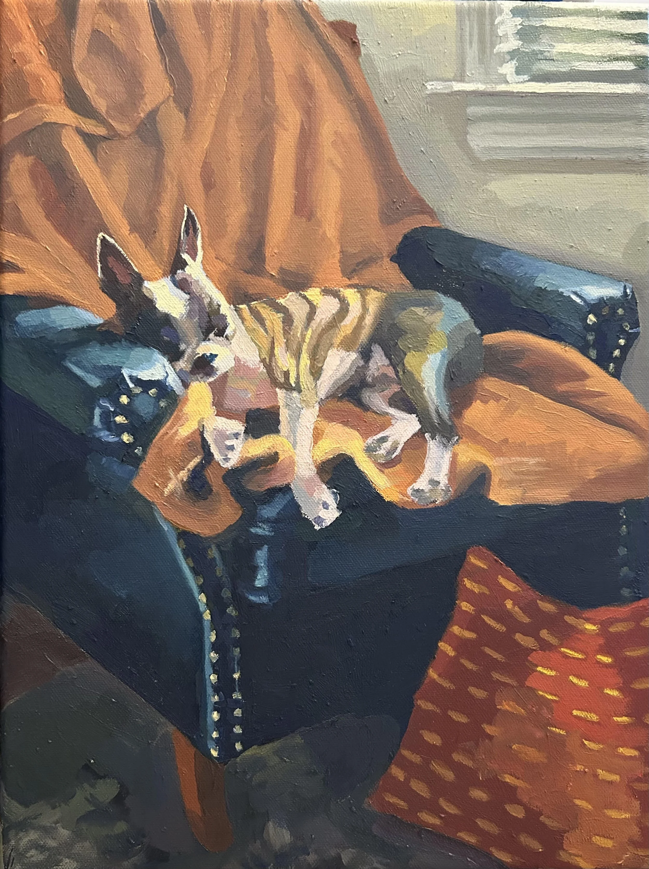 "Little Sunbather", Oil on canvas, 16" x 12", 2025