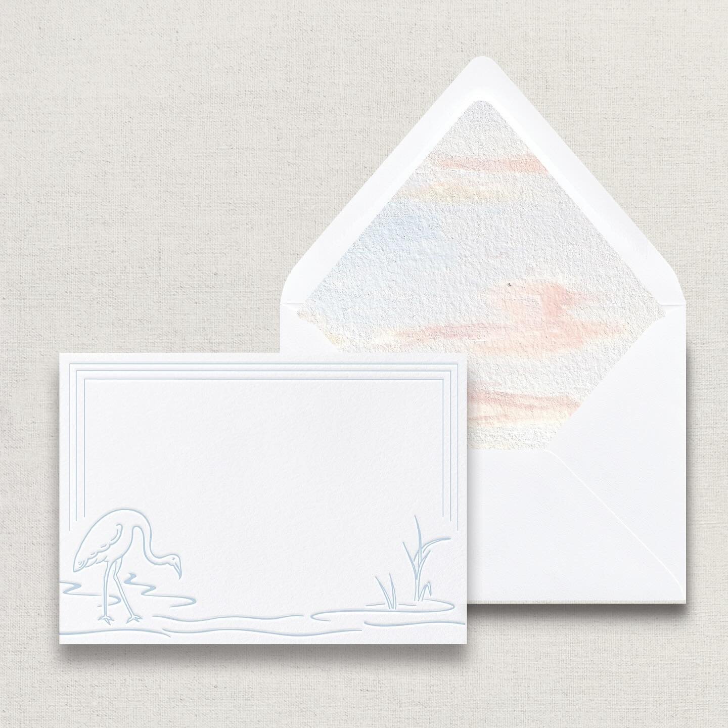 Stationery set featuring an original oil painting as an envelope liner. Paired with an all-cotton, letterpressed notecard. The illustration is hand calligraphed with a nib and ink before it is digitized for printing. Available for pre-order next week