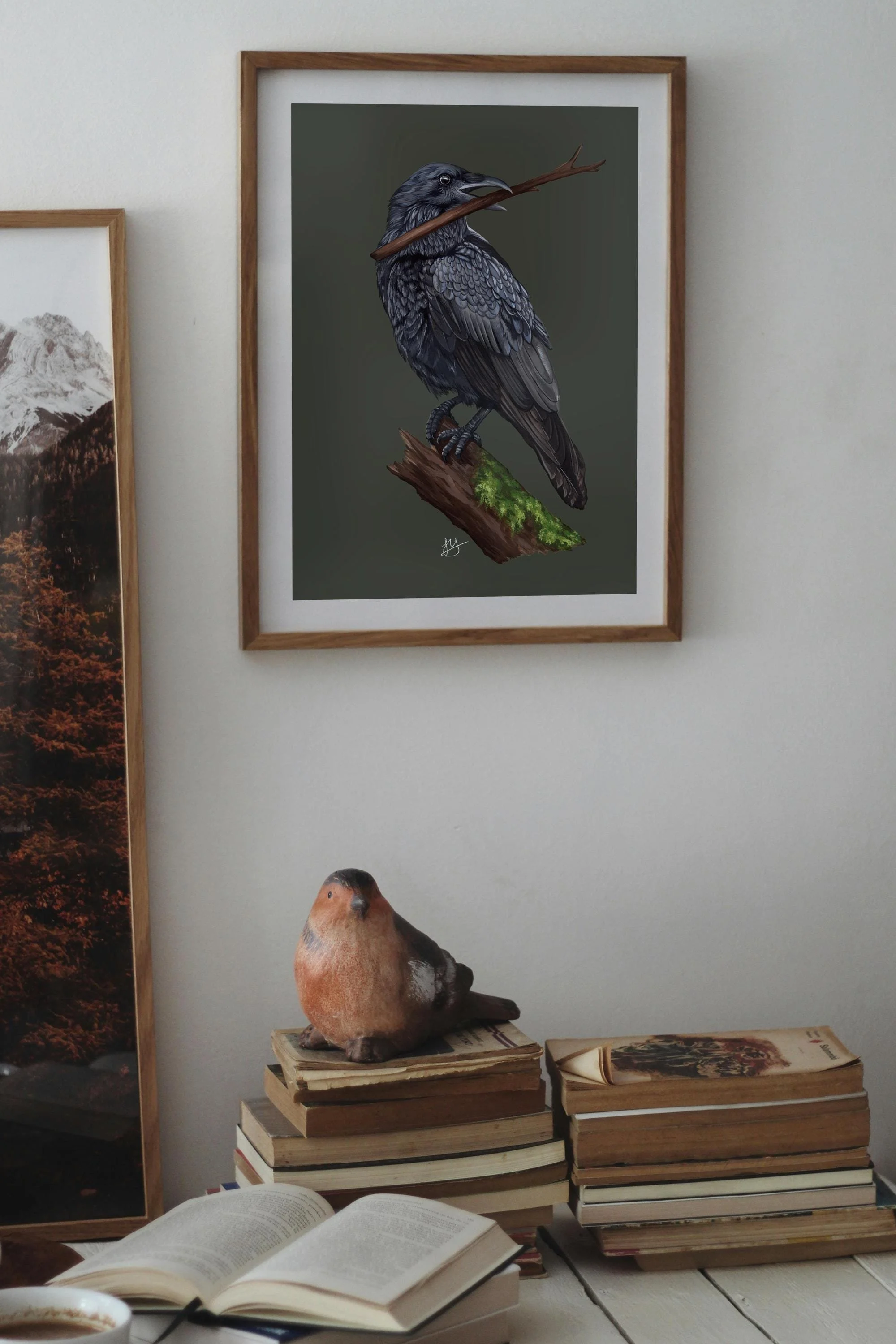 Gothic Raven Art Print