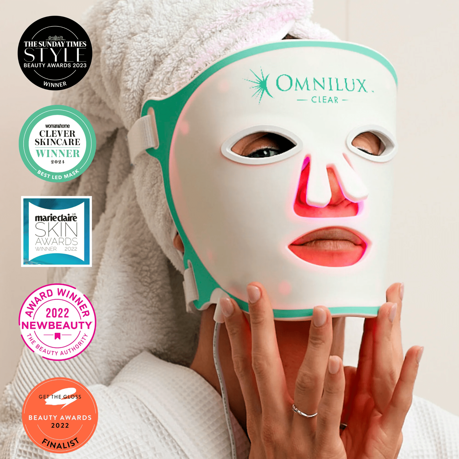 OMNILUX Clear LED Mask: Combat Acne with Red & Blue Light