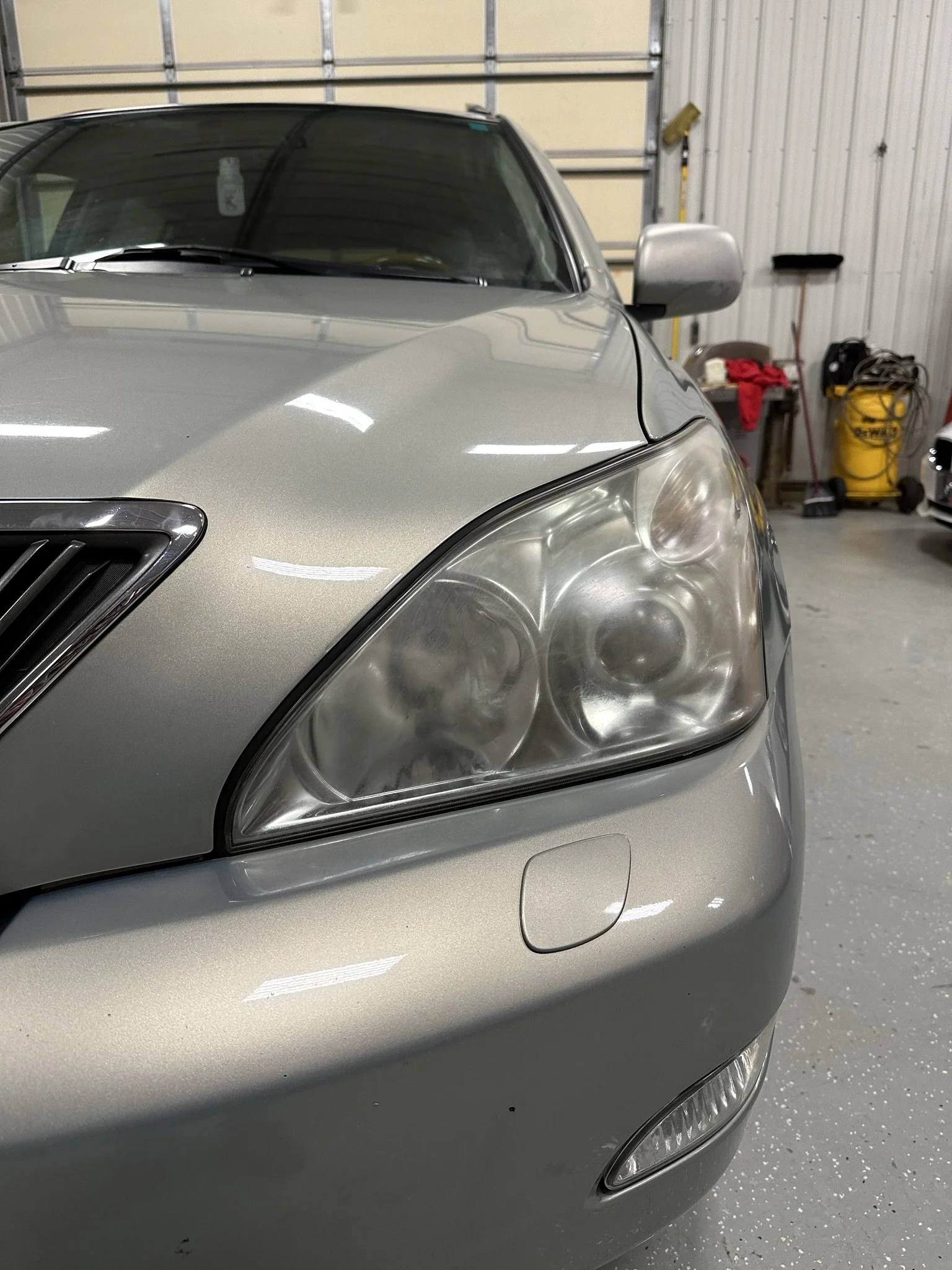 headlight before restoration