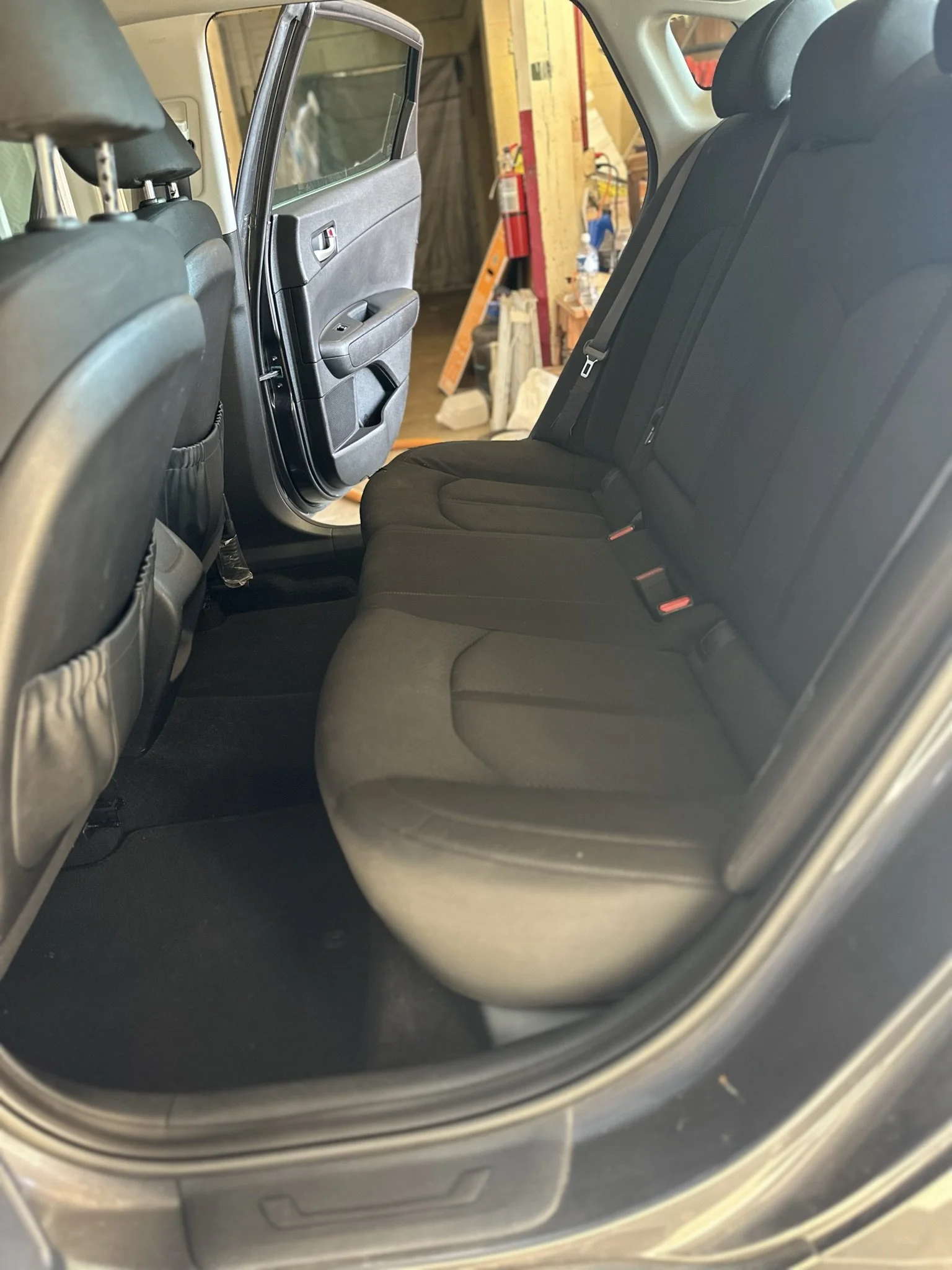 clean back seat of car