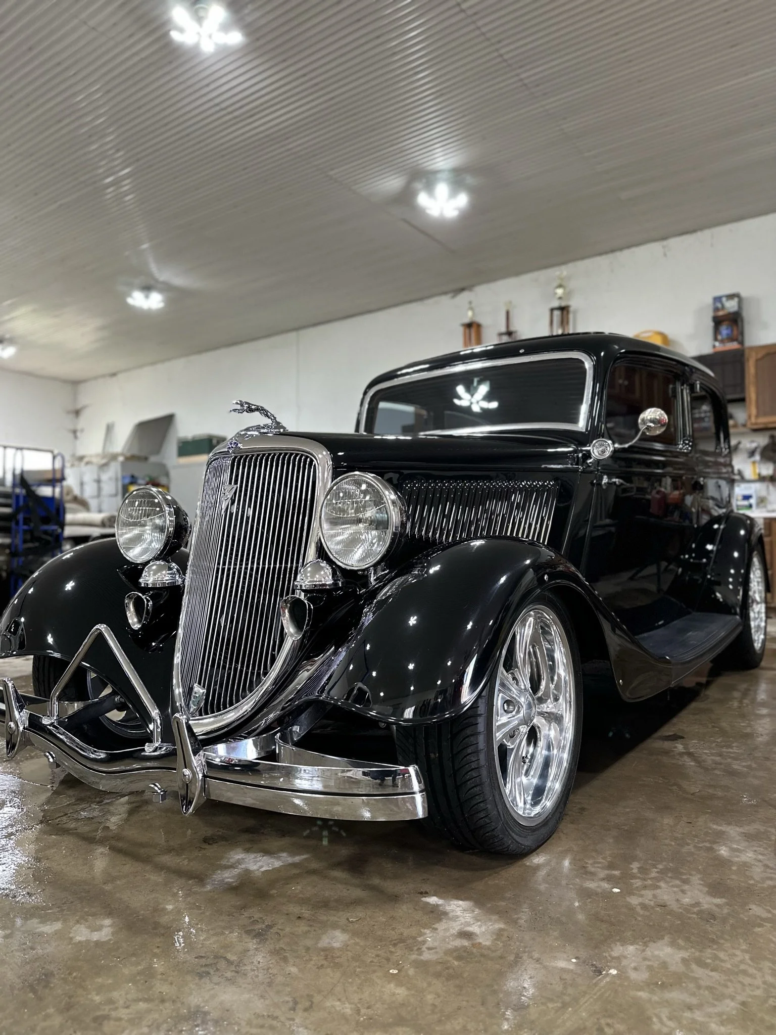 clean black car after detail work