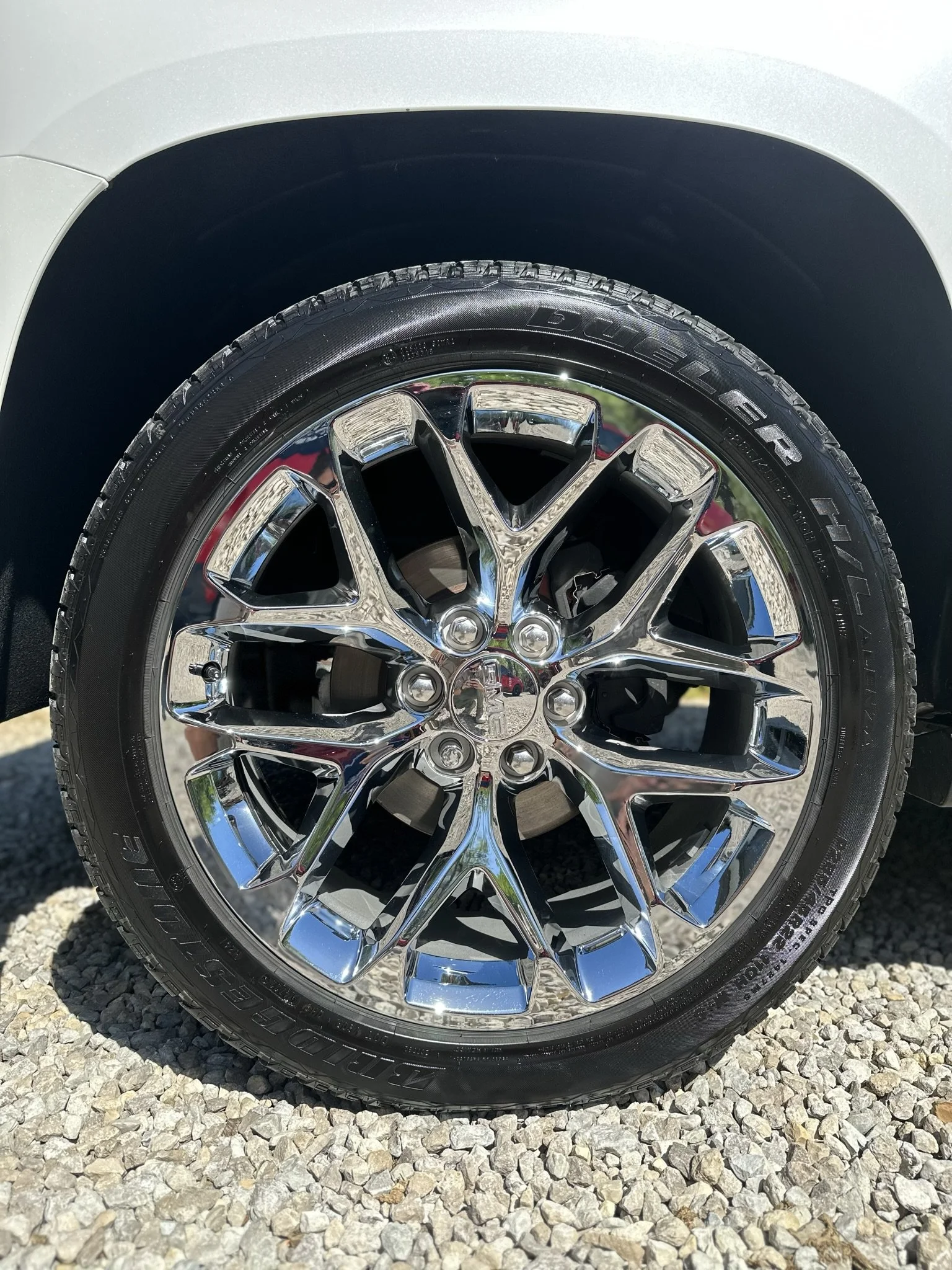 clean tire with shiny rim