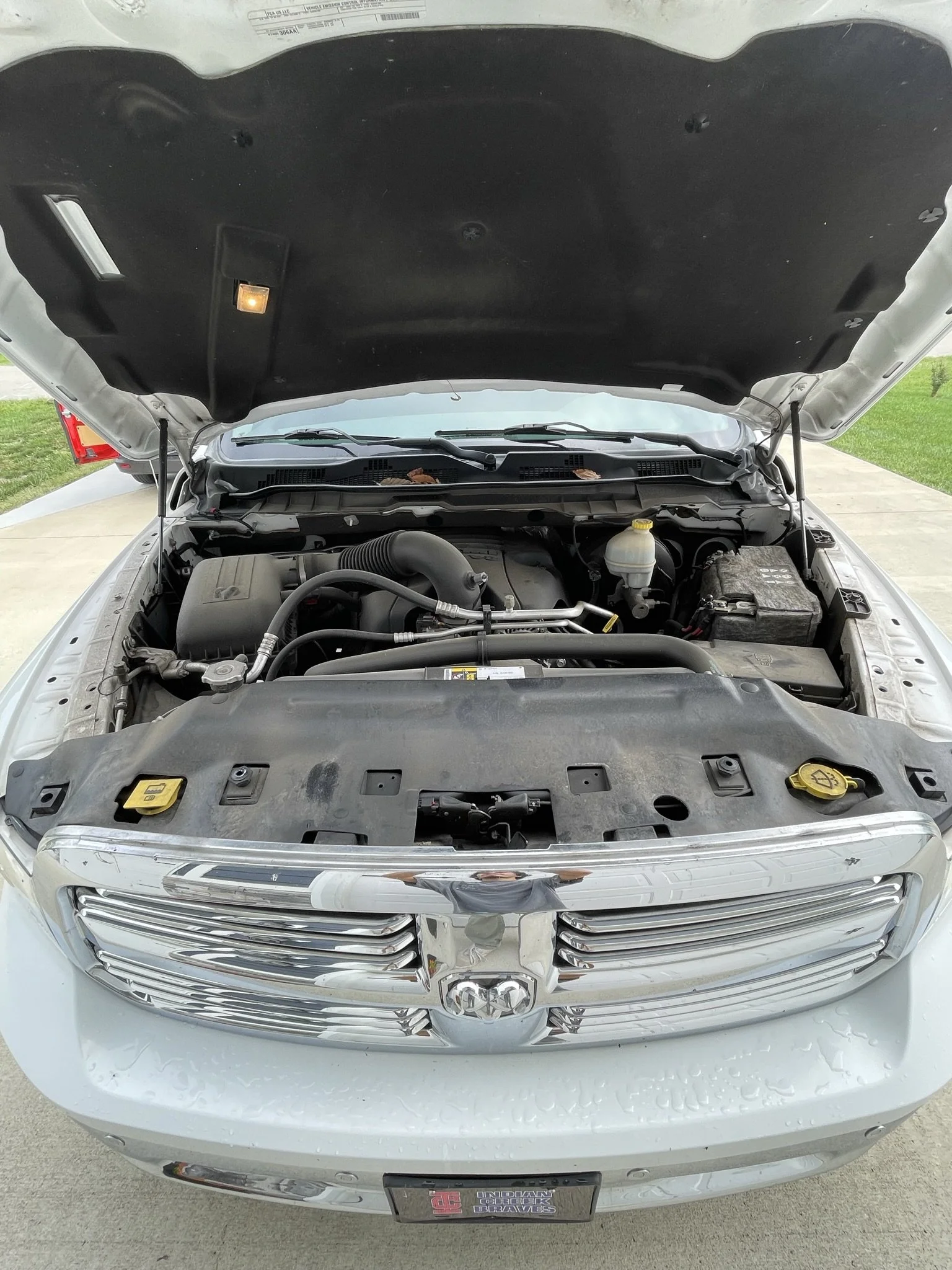 inside engine of car dirty