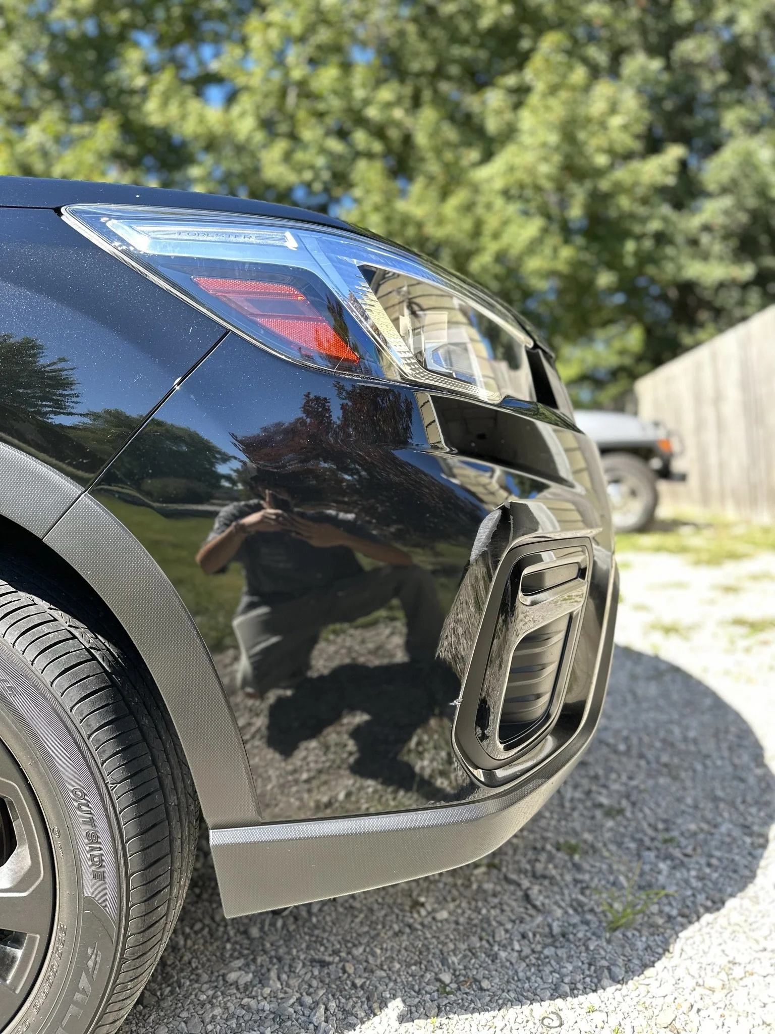 front of car repaired and restored