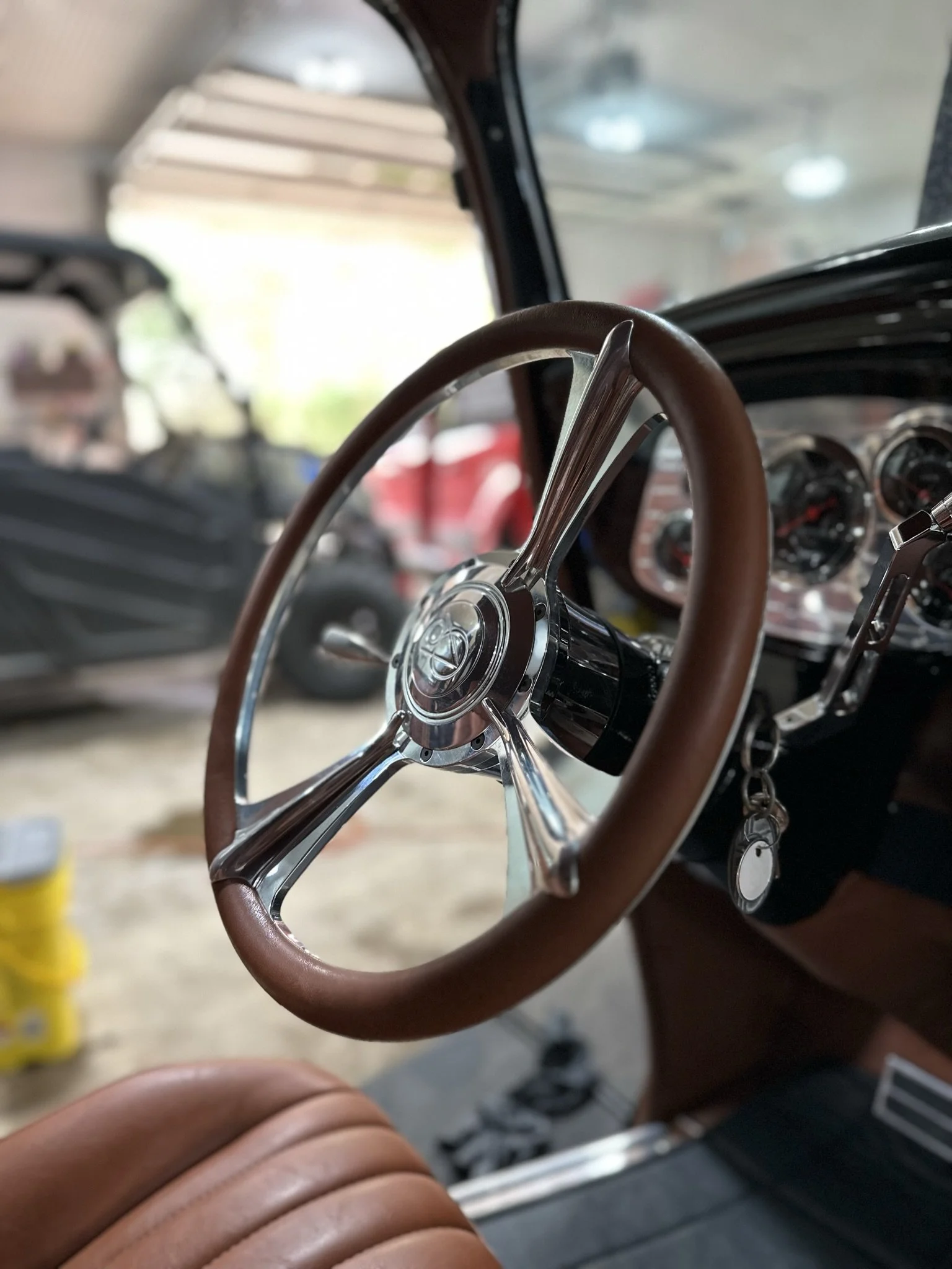 clean car steering wheel after detail