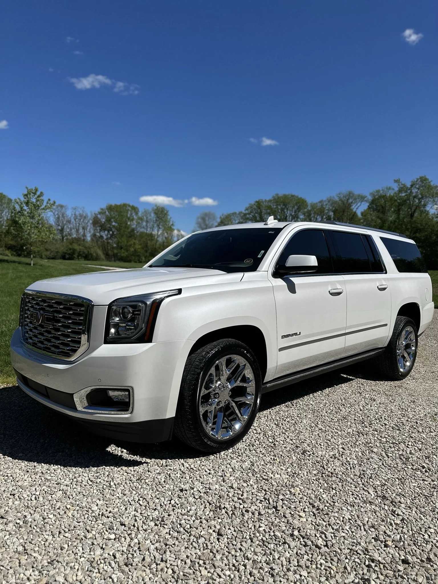 clean white SUV after detail