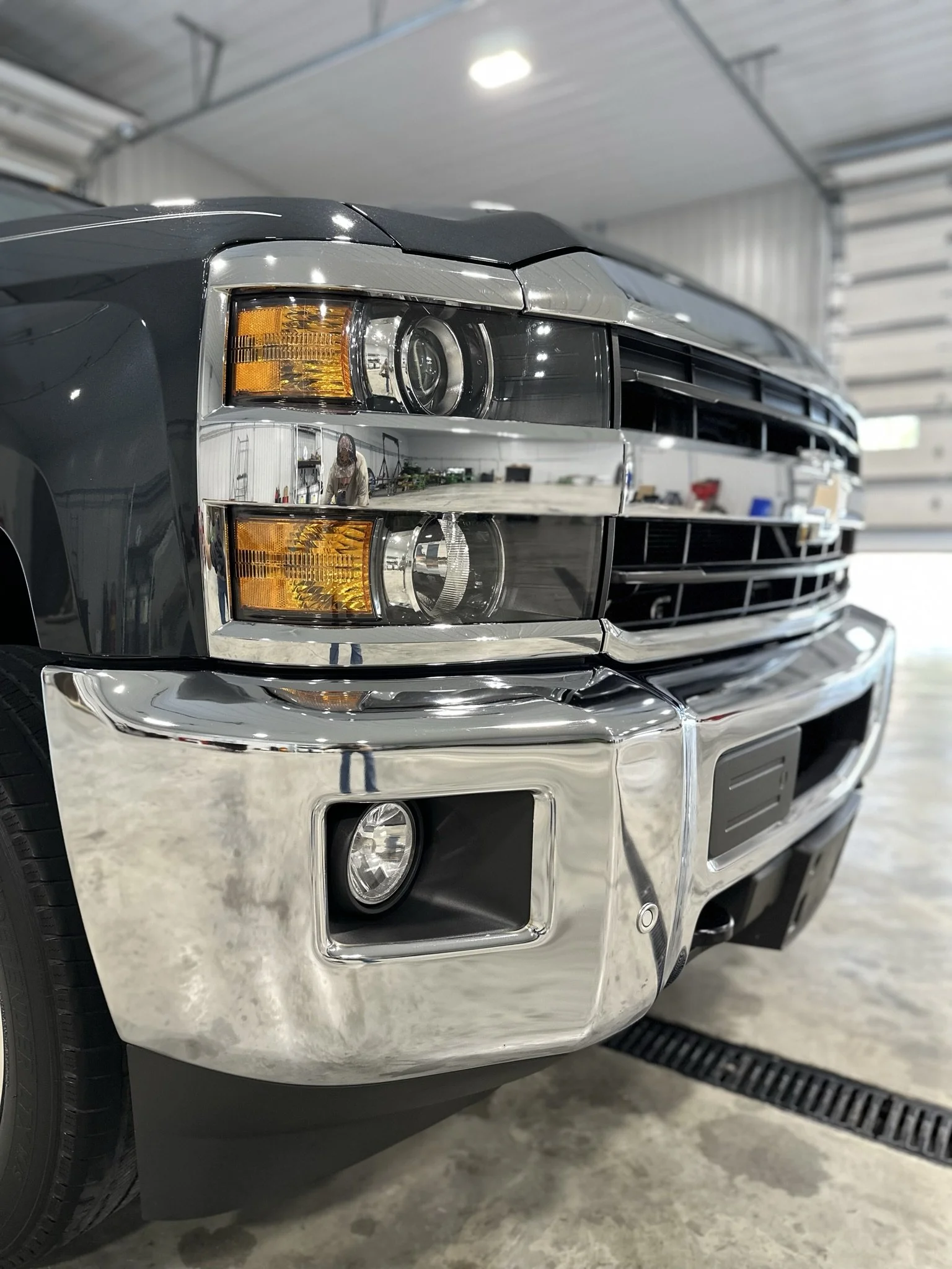 clean black truck with headlight restoration