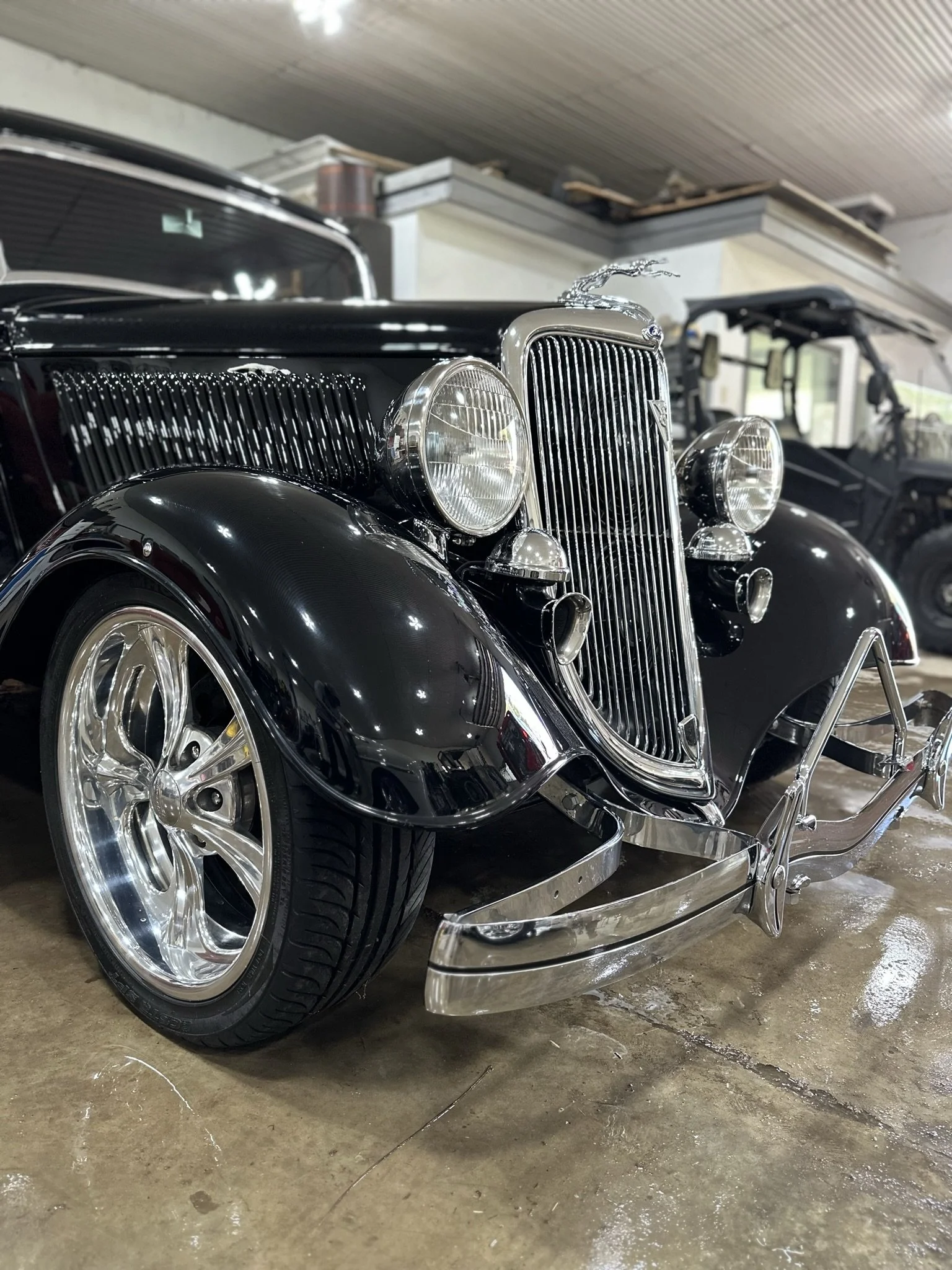 clean black car after detail