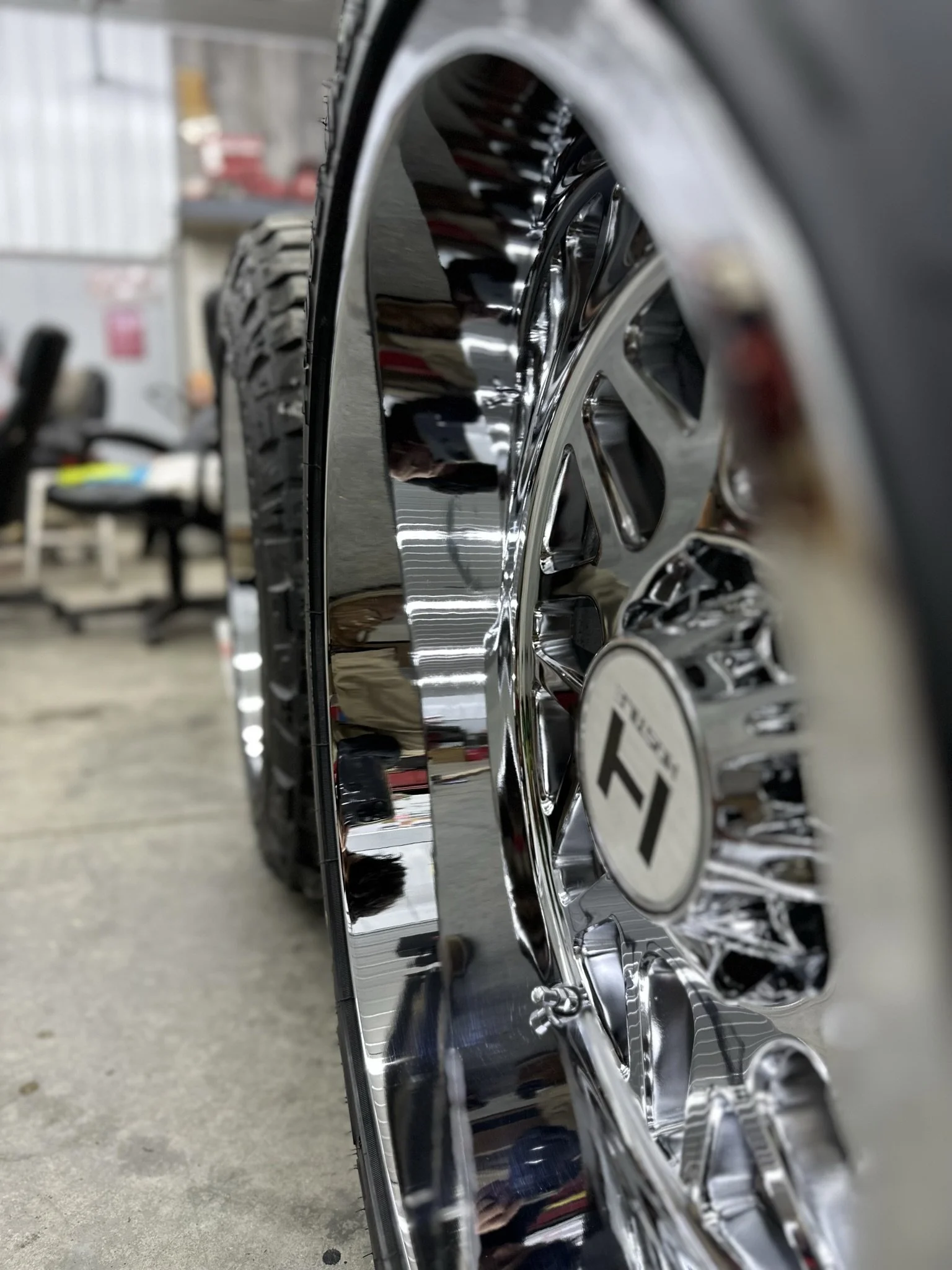 clean and shiny tire rim