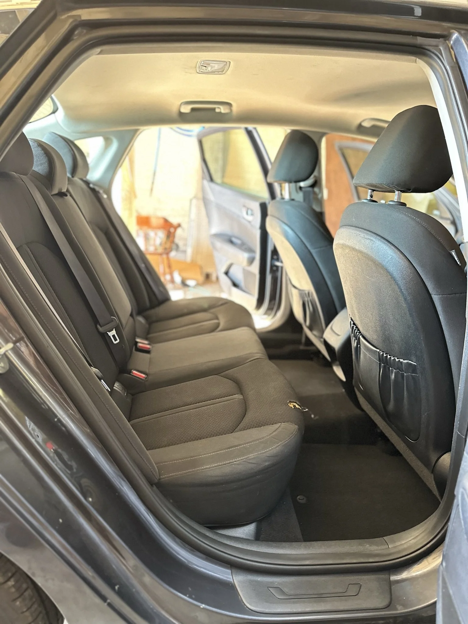 clean back seat of car