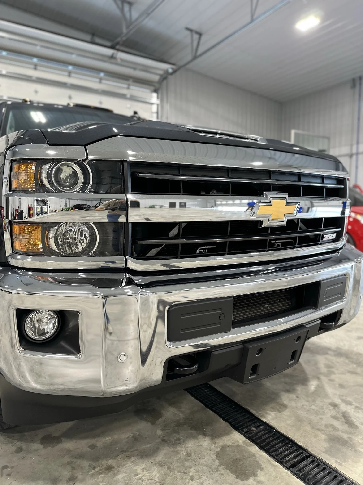 clean black truck with headlight restoration