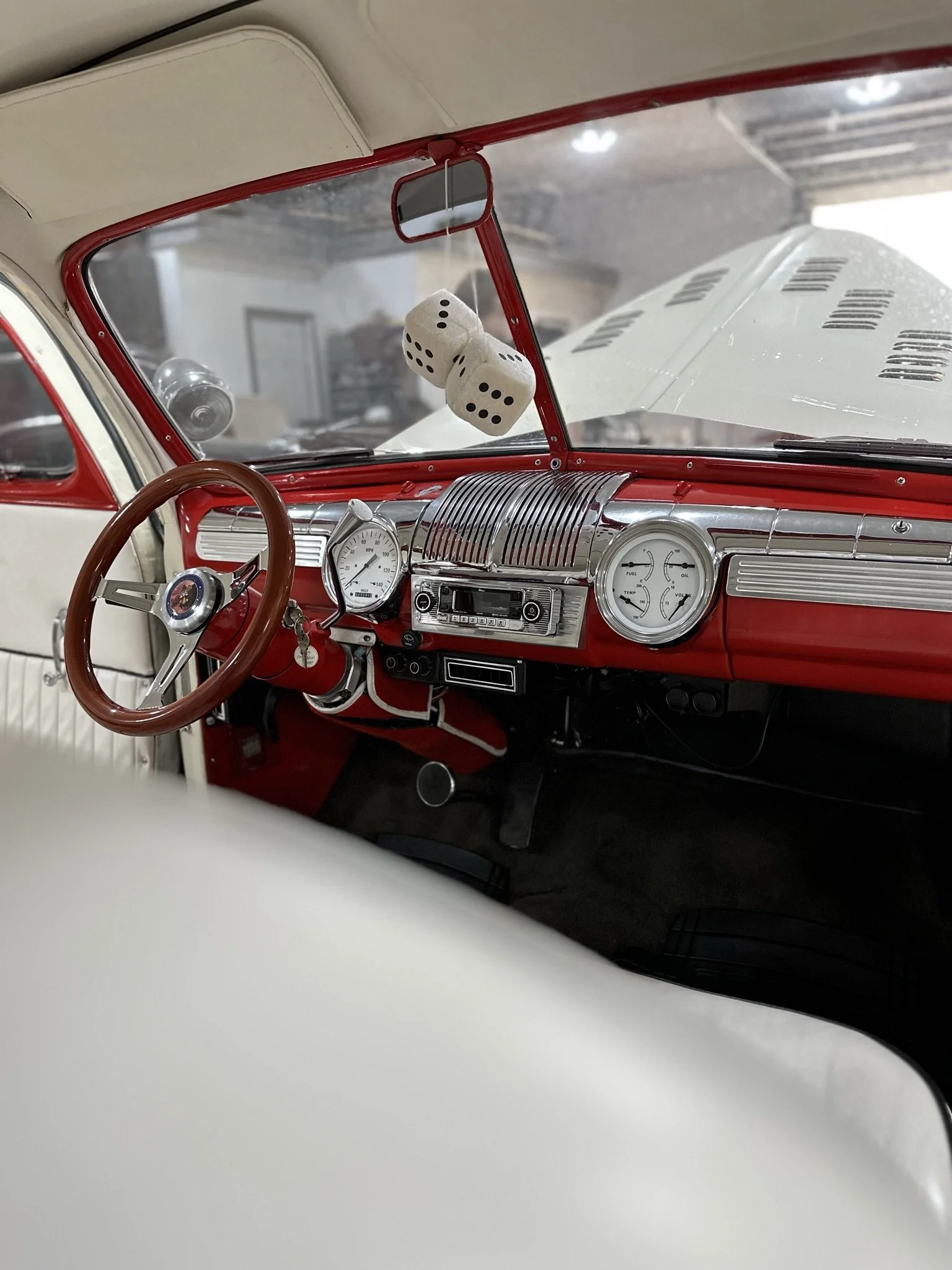 clean red car interior