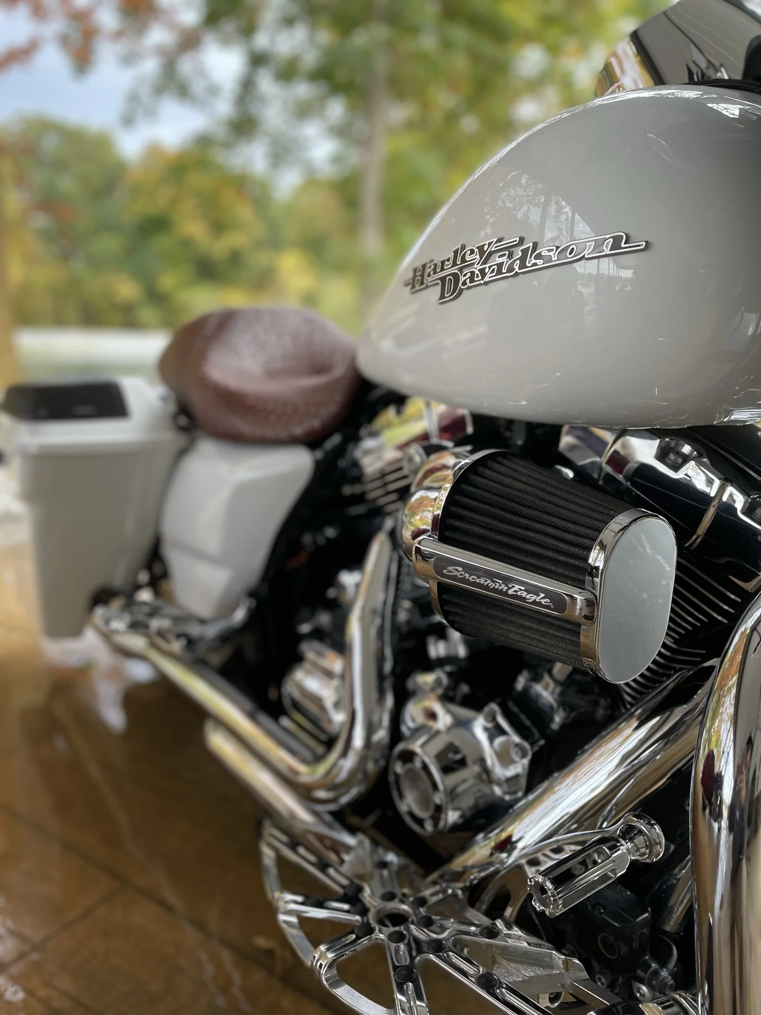 clean white motorcycle