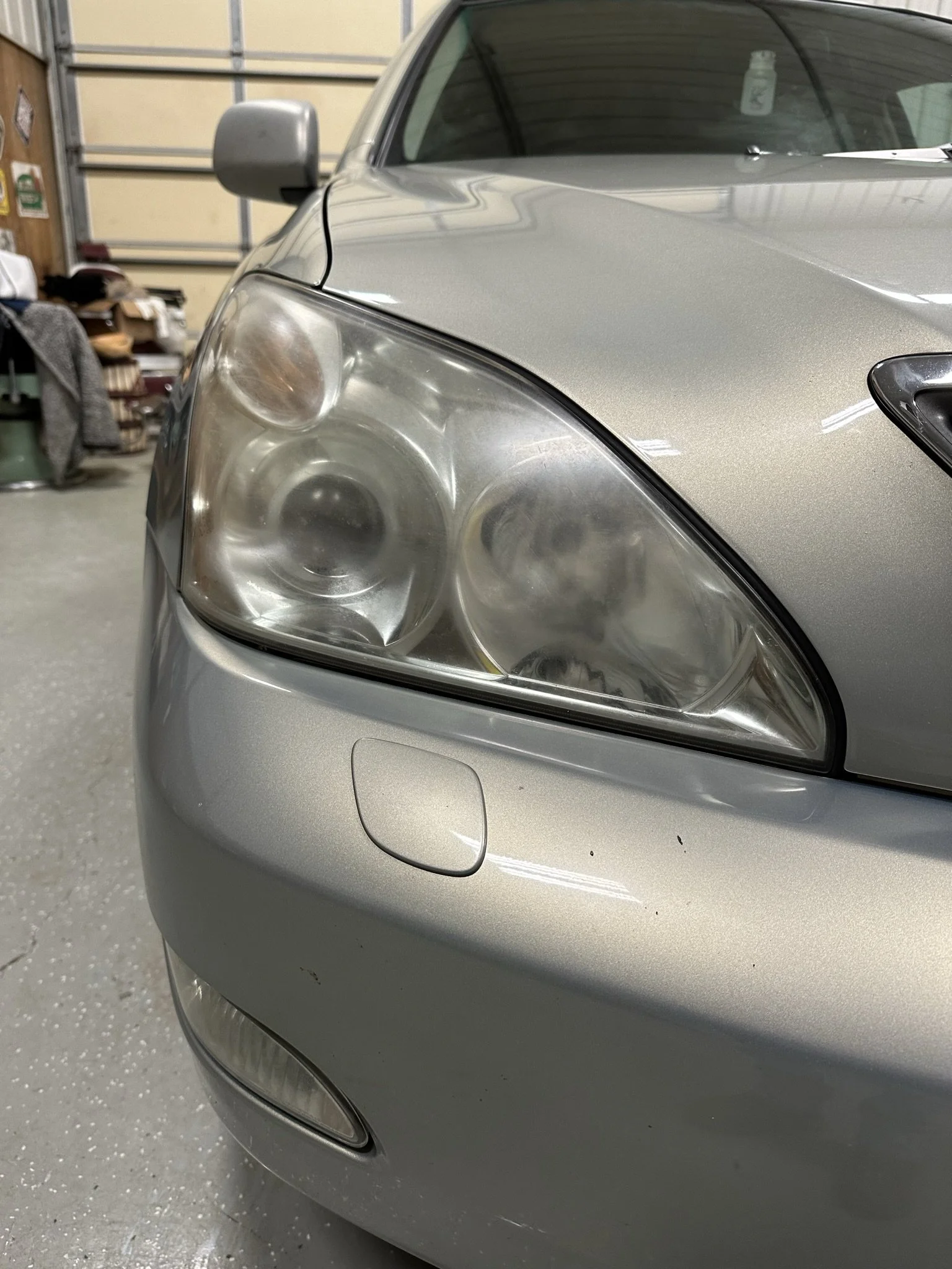 headlight before restoration