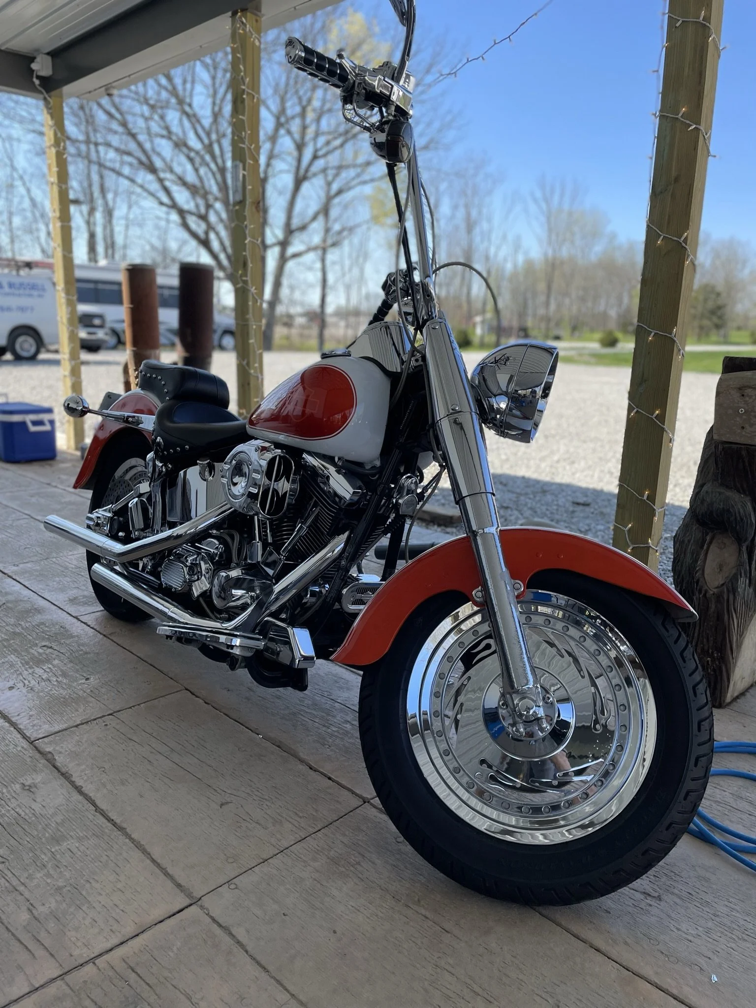 clean red motorcycle
