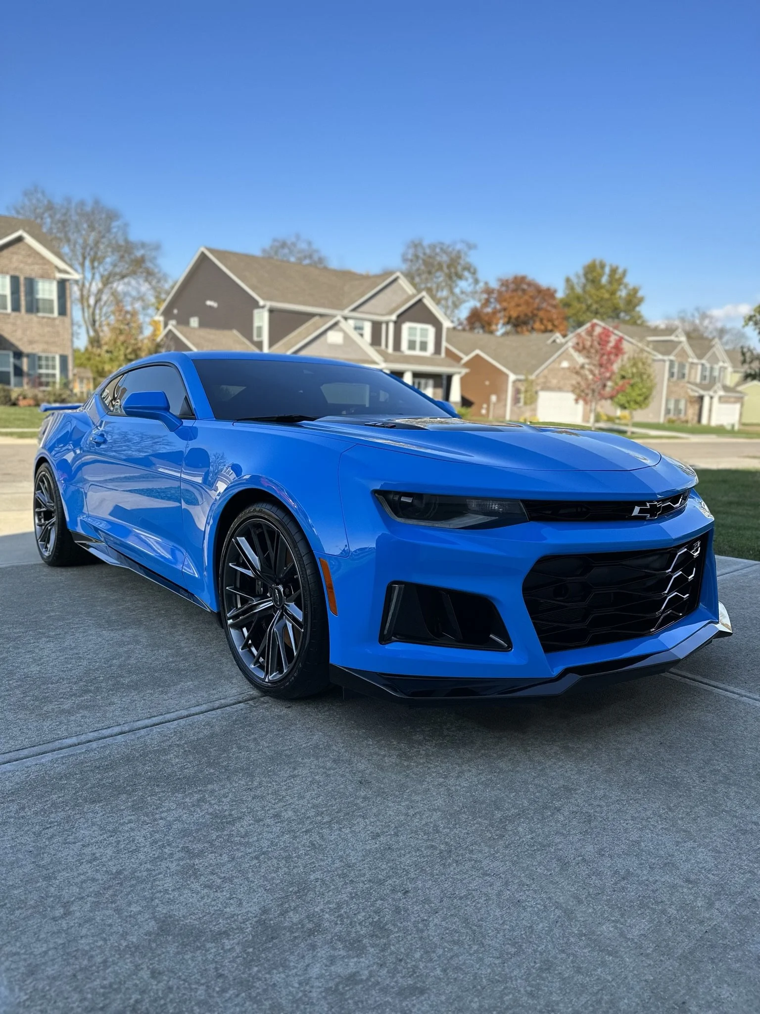 clean blue muscle car