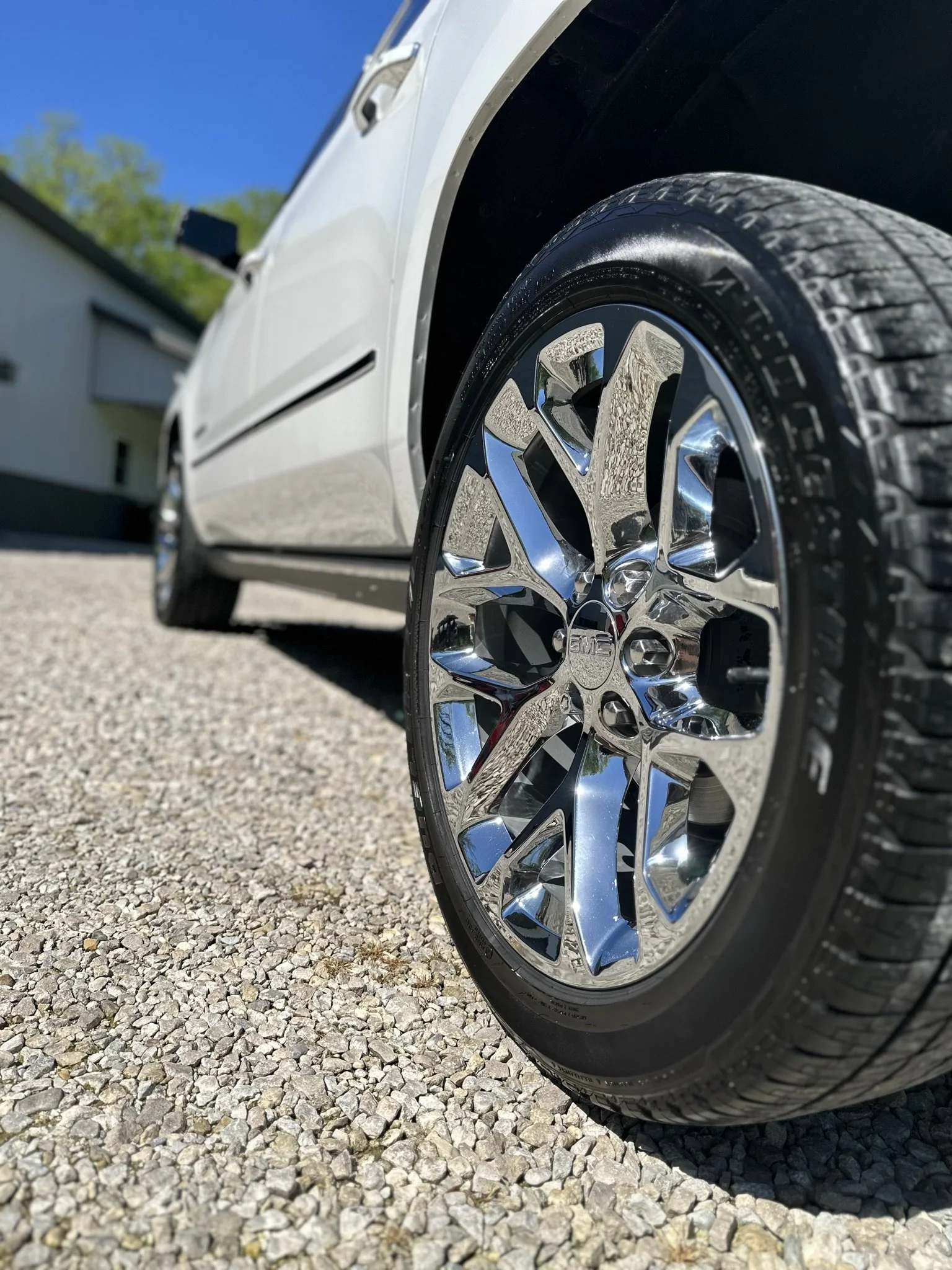 clean tire with shiny rim