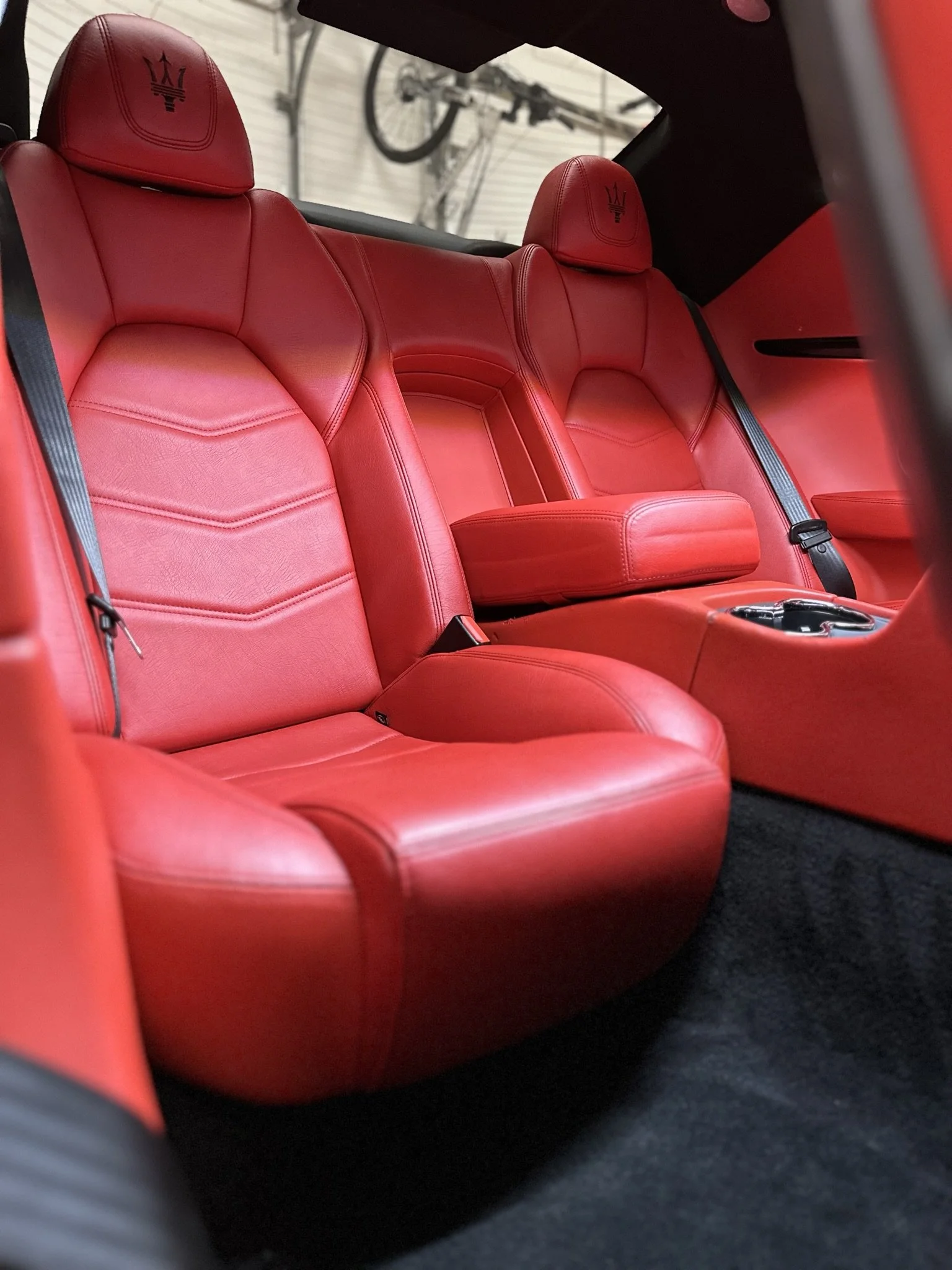 interior of clean red sports car