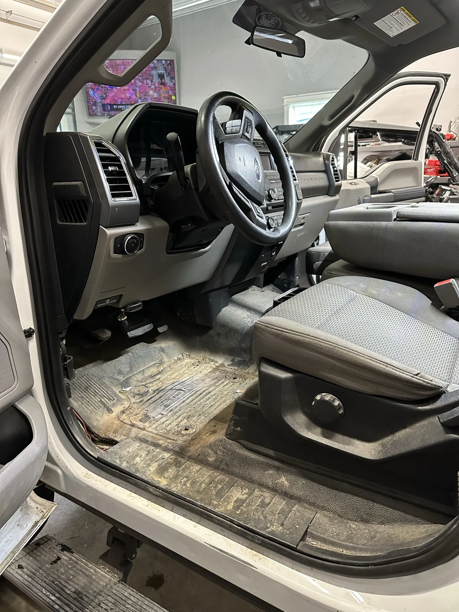 Dirty car interior before detailing