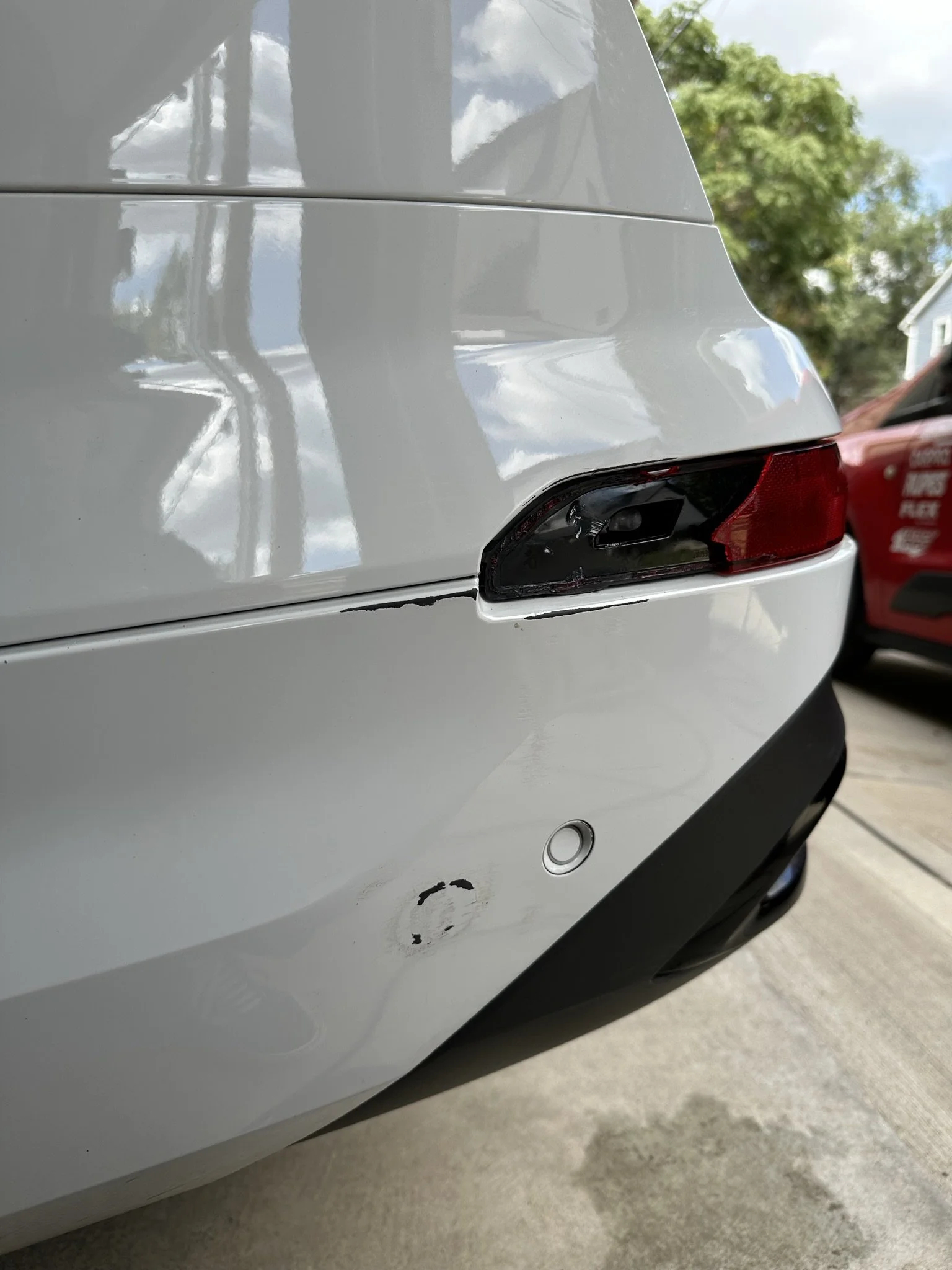 clean white car after detailing