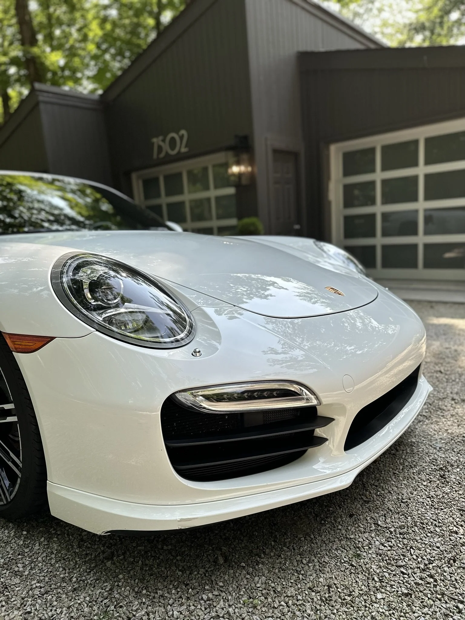 clean white sports car