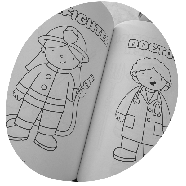 Inside peak of the book My First American Coloring Book by Jessica Gabrielzyk