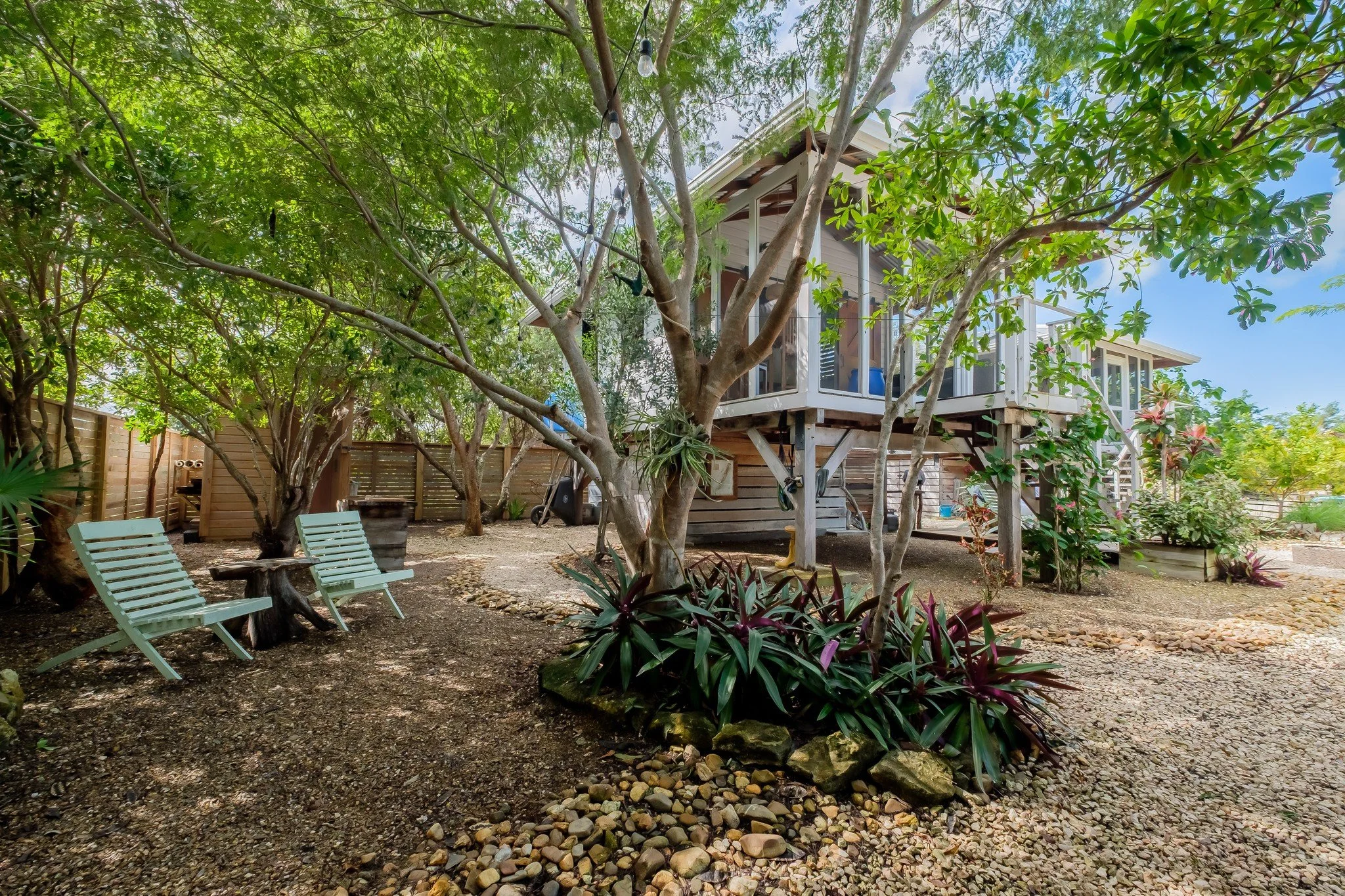 Three casitas, one botanical property, owner financing available.

Egret Way is 7 miles north in Grand Belizean Estates&mdash;three separate 300-square-foot units with Santa Maria hardwood, outdoor showers, and full kitchenettes. Completely off-grid 