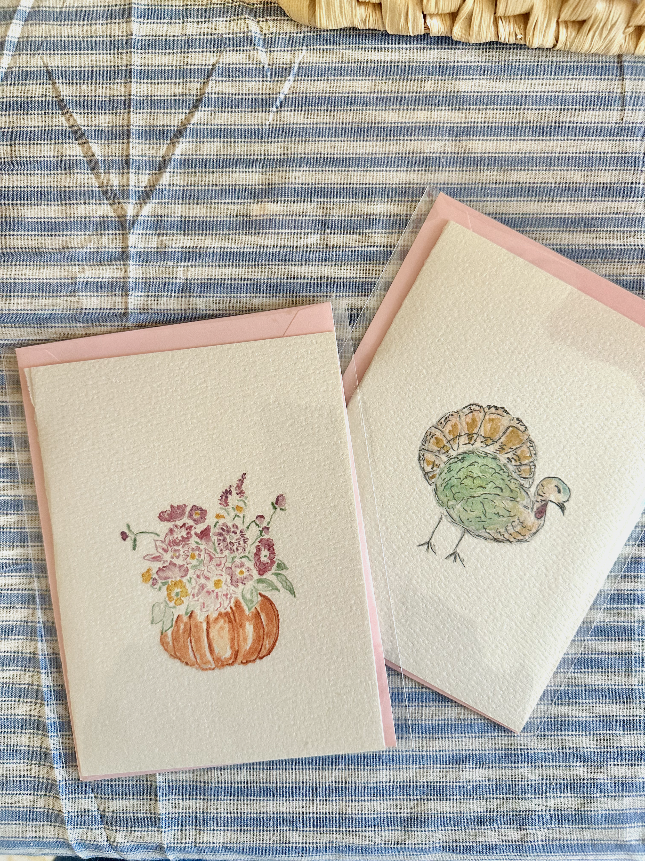 Blank Holiday Watercolor Notecards