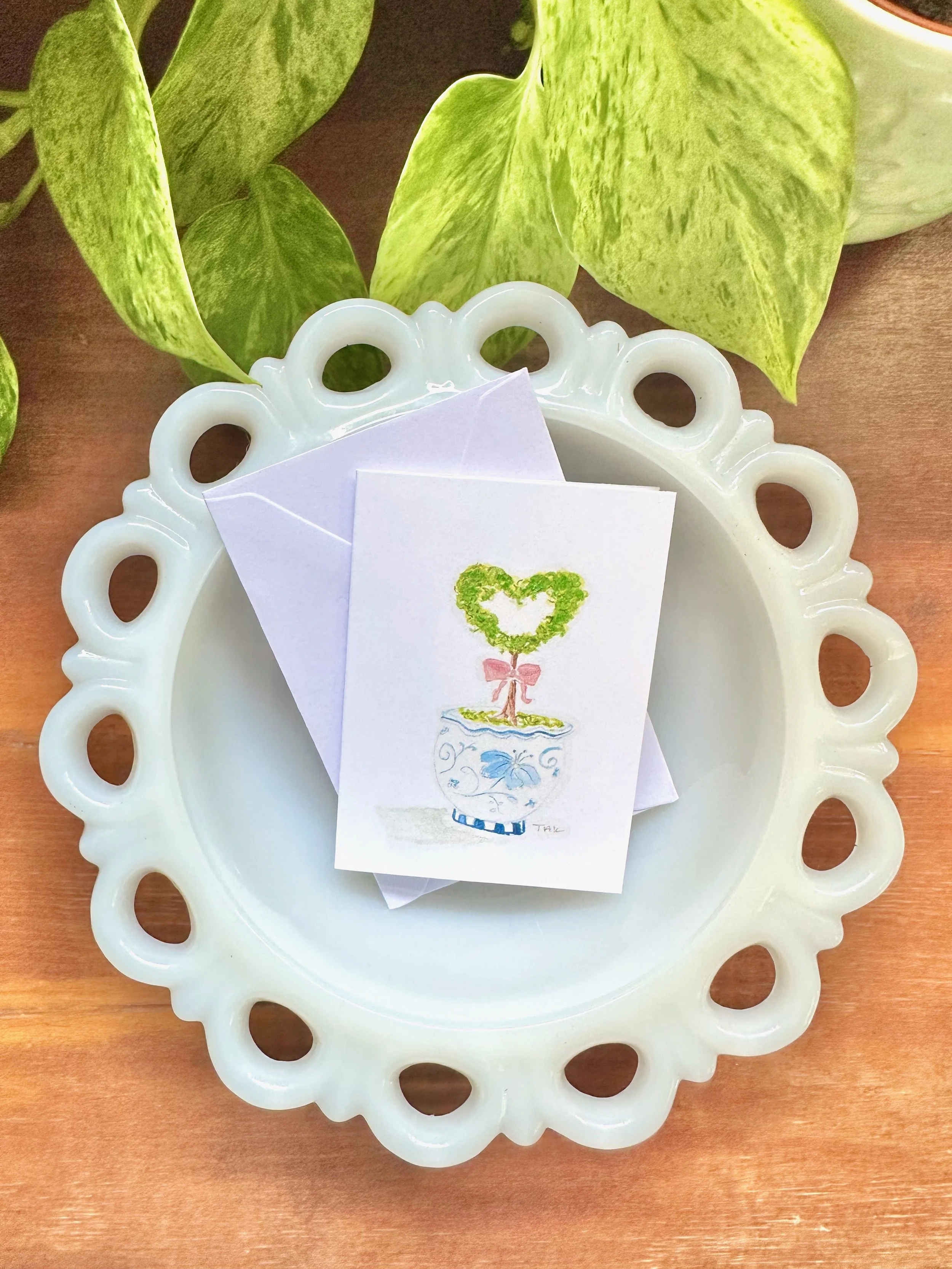 Heart Topiary Mini Notecard