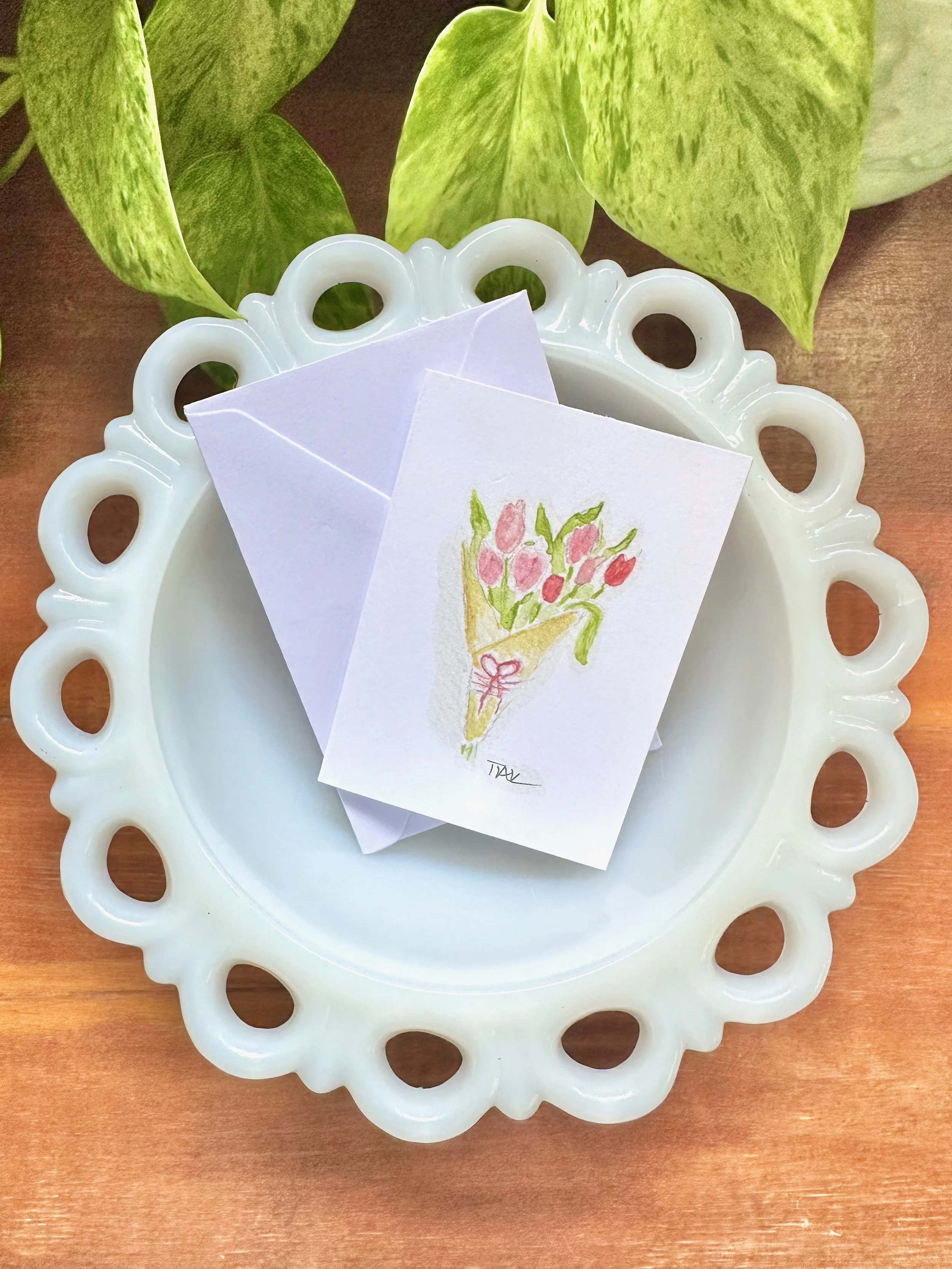 Tulip Bouquet Mini Notecard