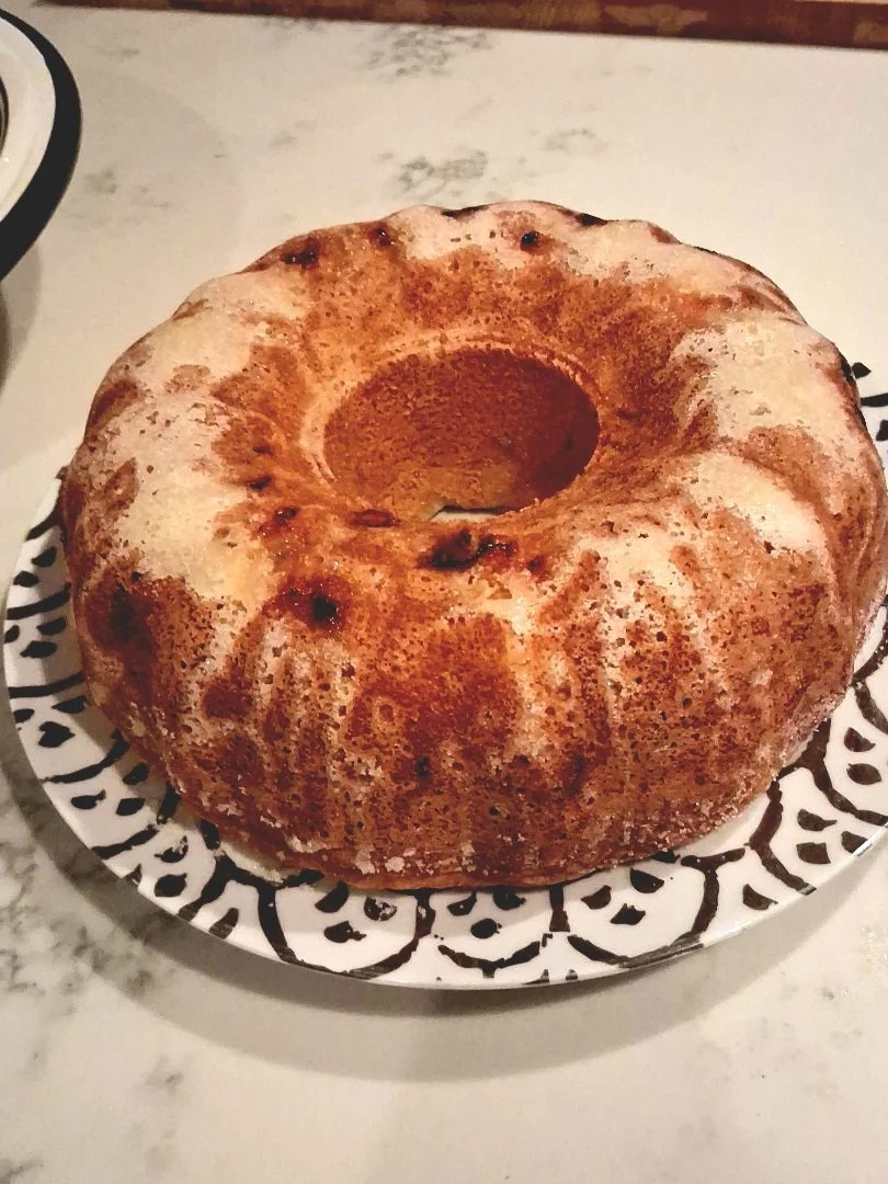 Lemon Rhubarb Olive Oil Cake
