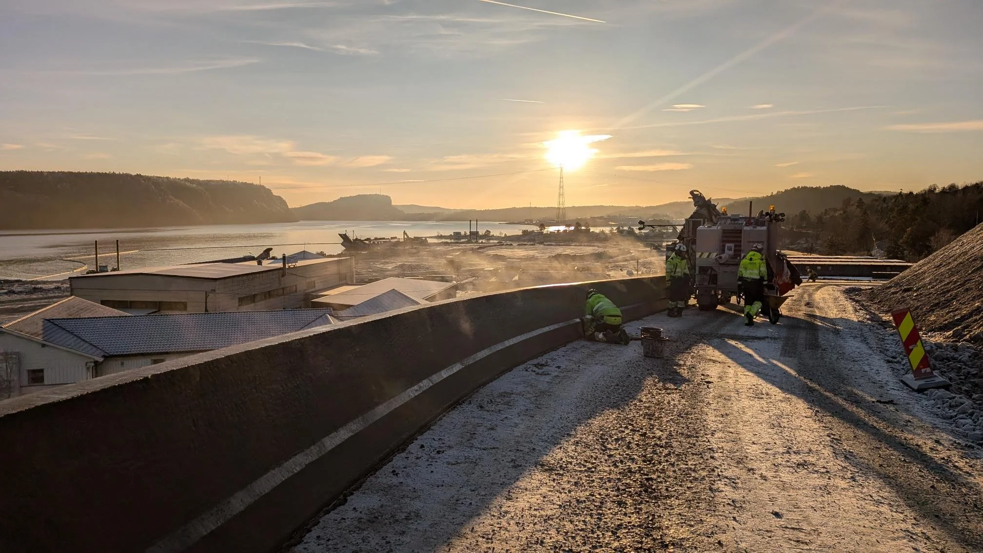 Støp av betongrekkverk