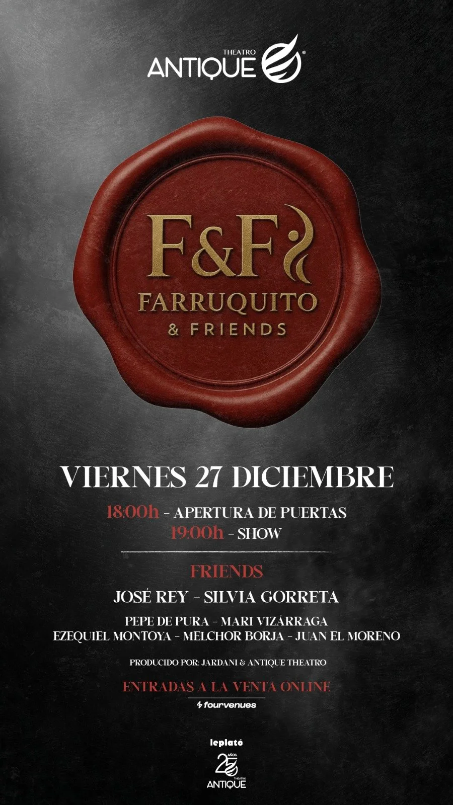 Farruquito &amp; Friends: El Nuevo Ciclo Mensual en Antique Theatro Sevilla – Entradas, Booking &amp; Contact