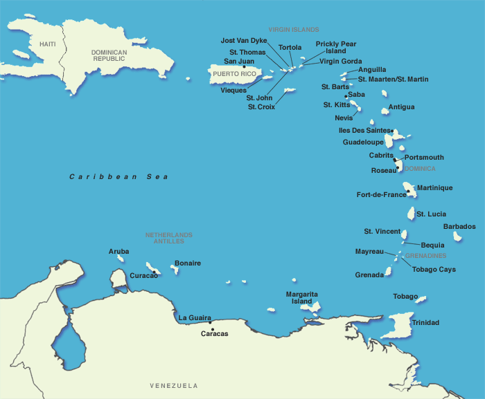 Southern Caribbean Map